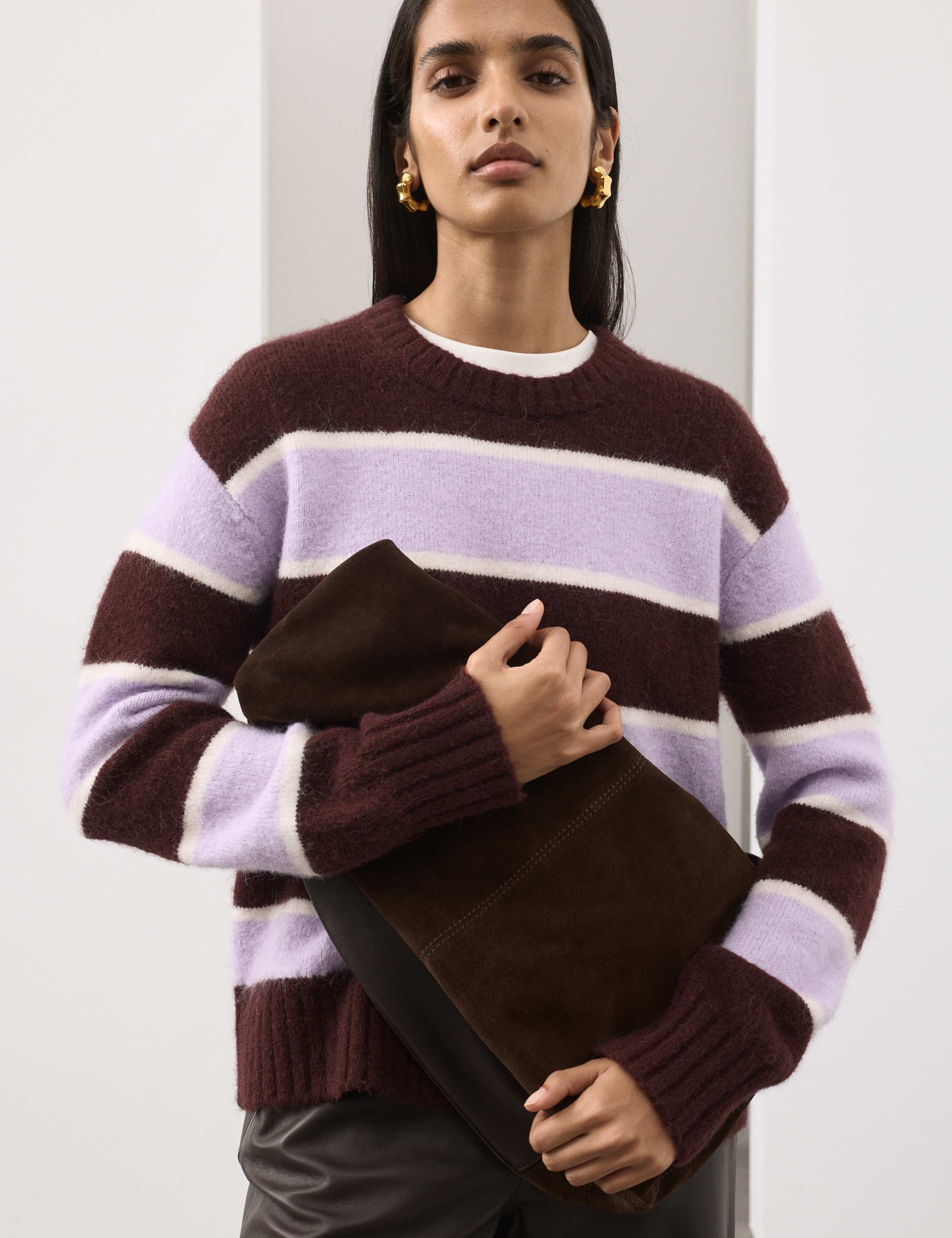 Brushed Striped Jumper with Alpaca 1 of 6