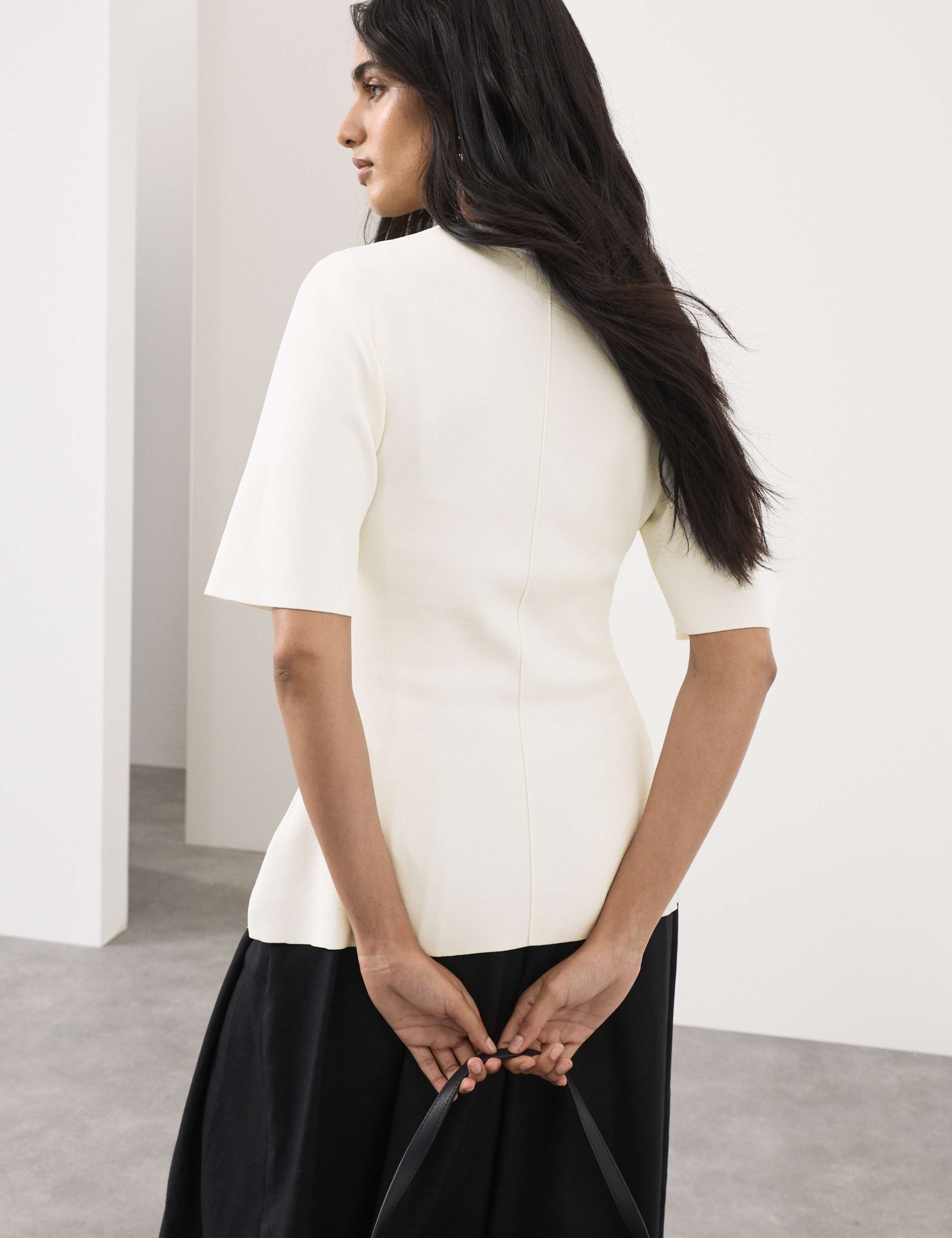 Crew Neck Peplum Knitted Top 4 of 6