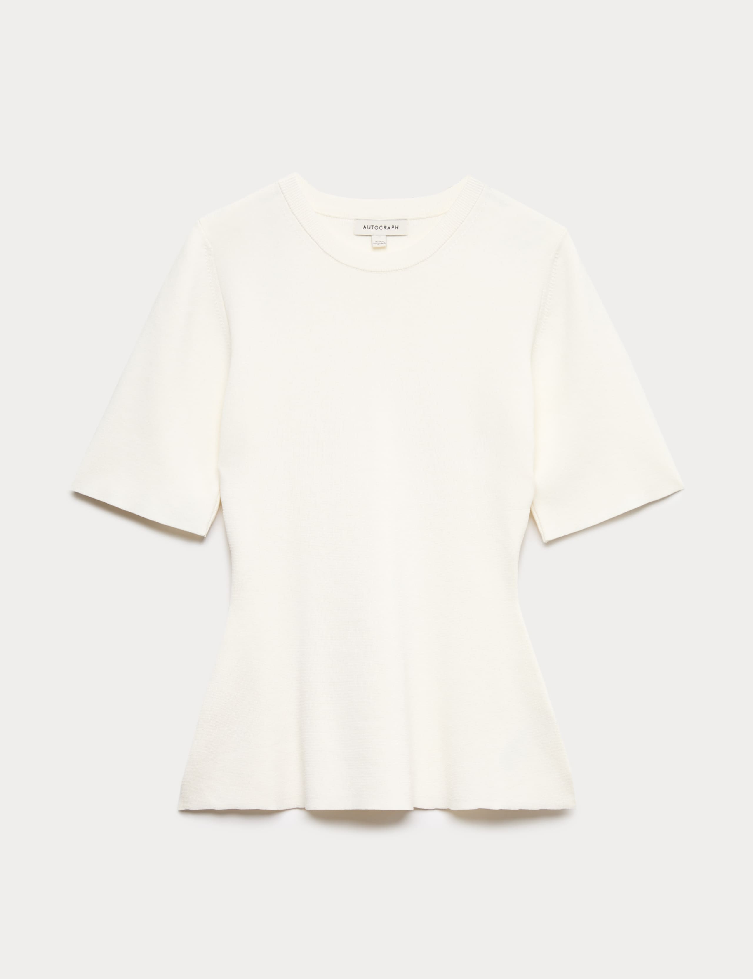 Crew Neck Peplum Knitted Top 2 of 6