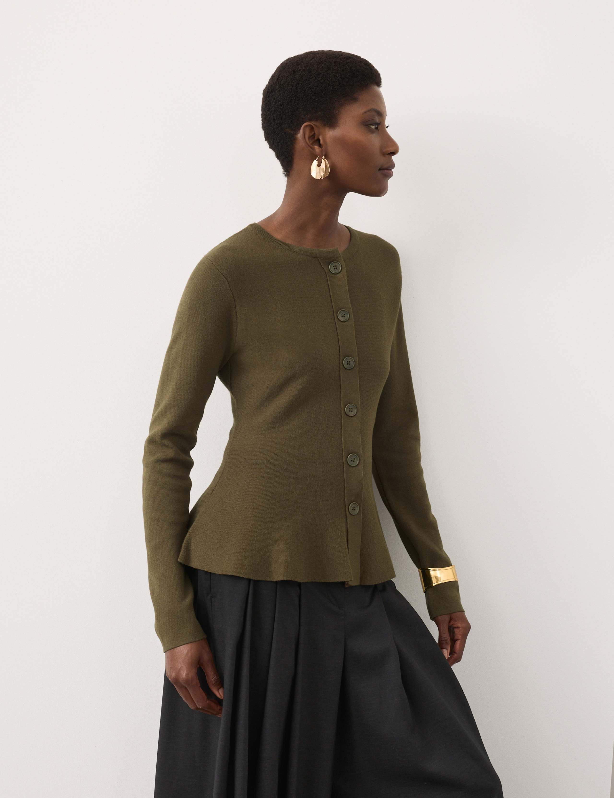 Textured Peplum Cardigan 7 of 7