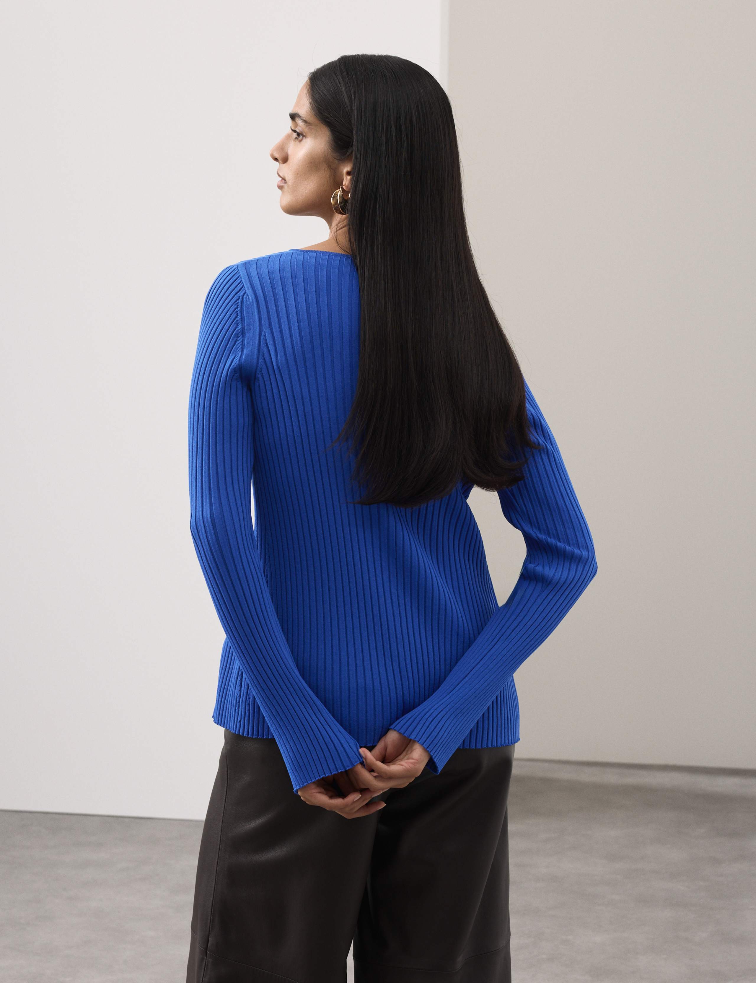 Ribbed Crew Neck Cardigan 6 of 7