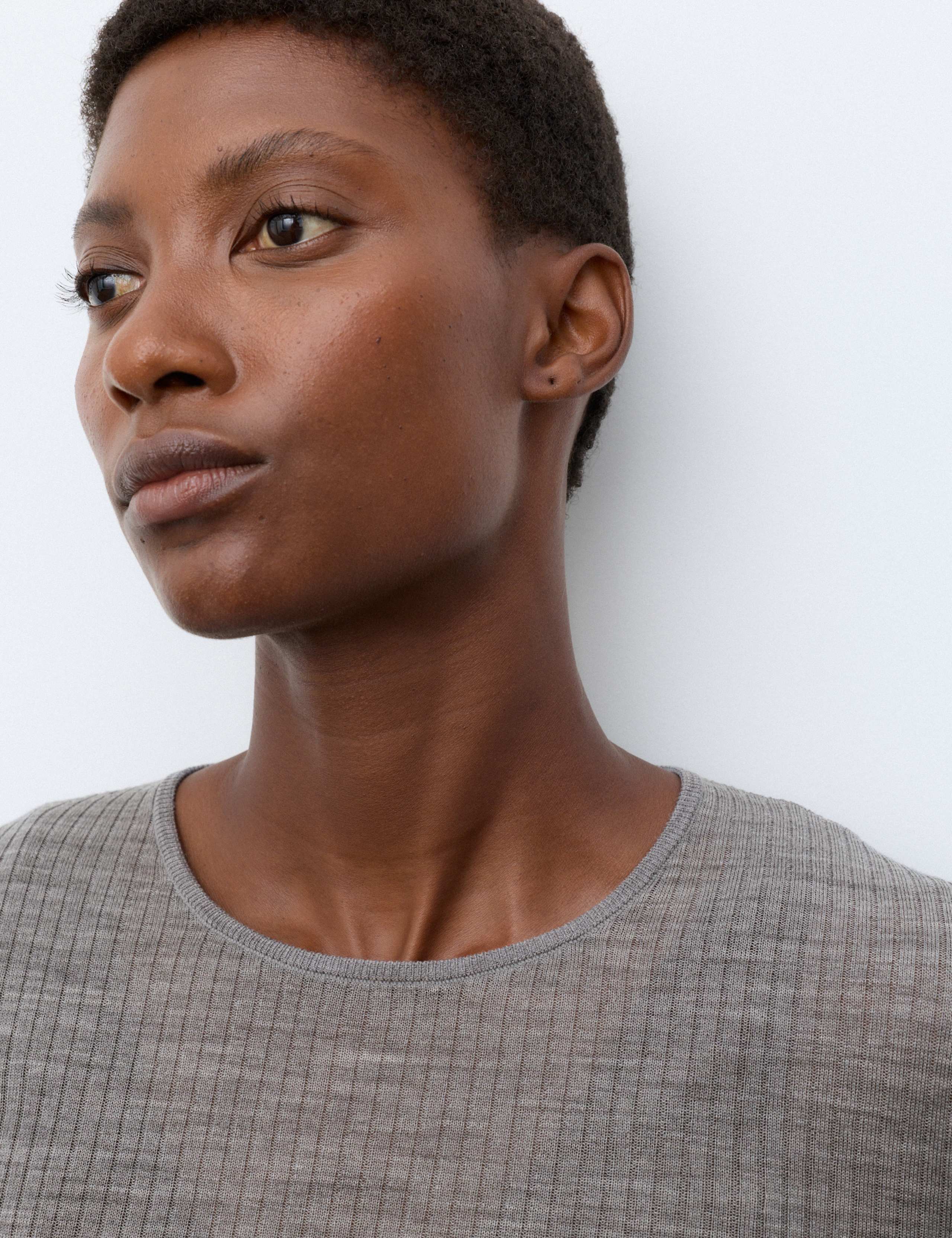 Pure Merino Wool Ribbed Long Sleeve Top 6 of 6