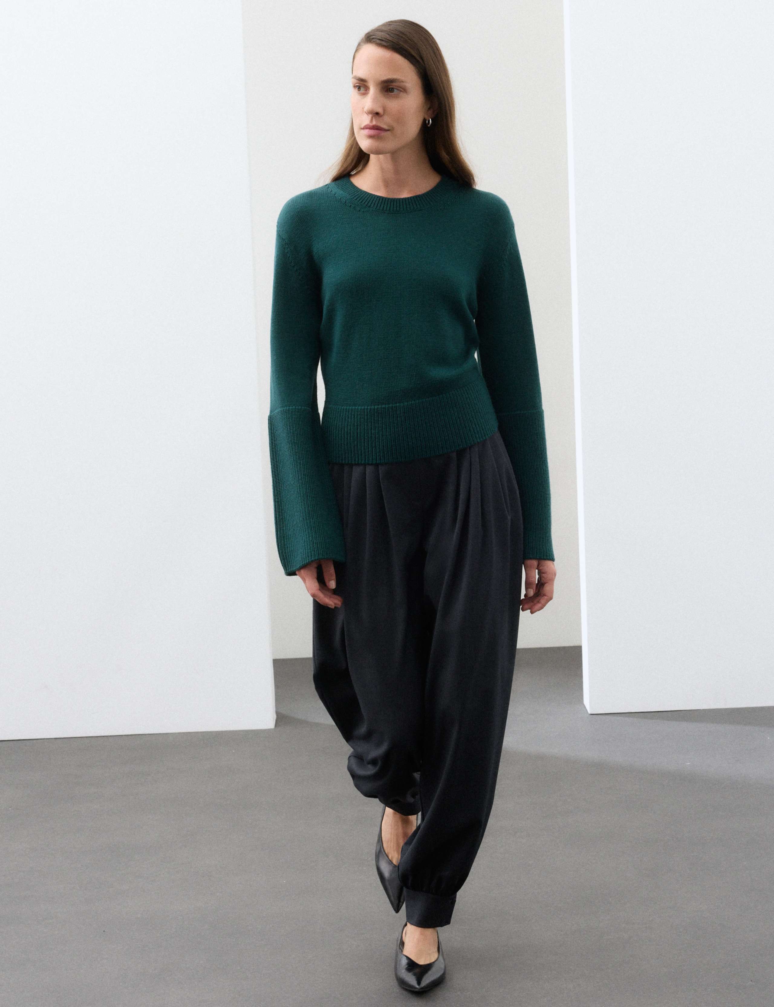 Pure Merino Wool Wide Sleeve Jumper 4 of 6
