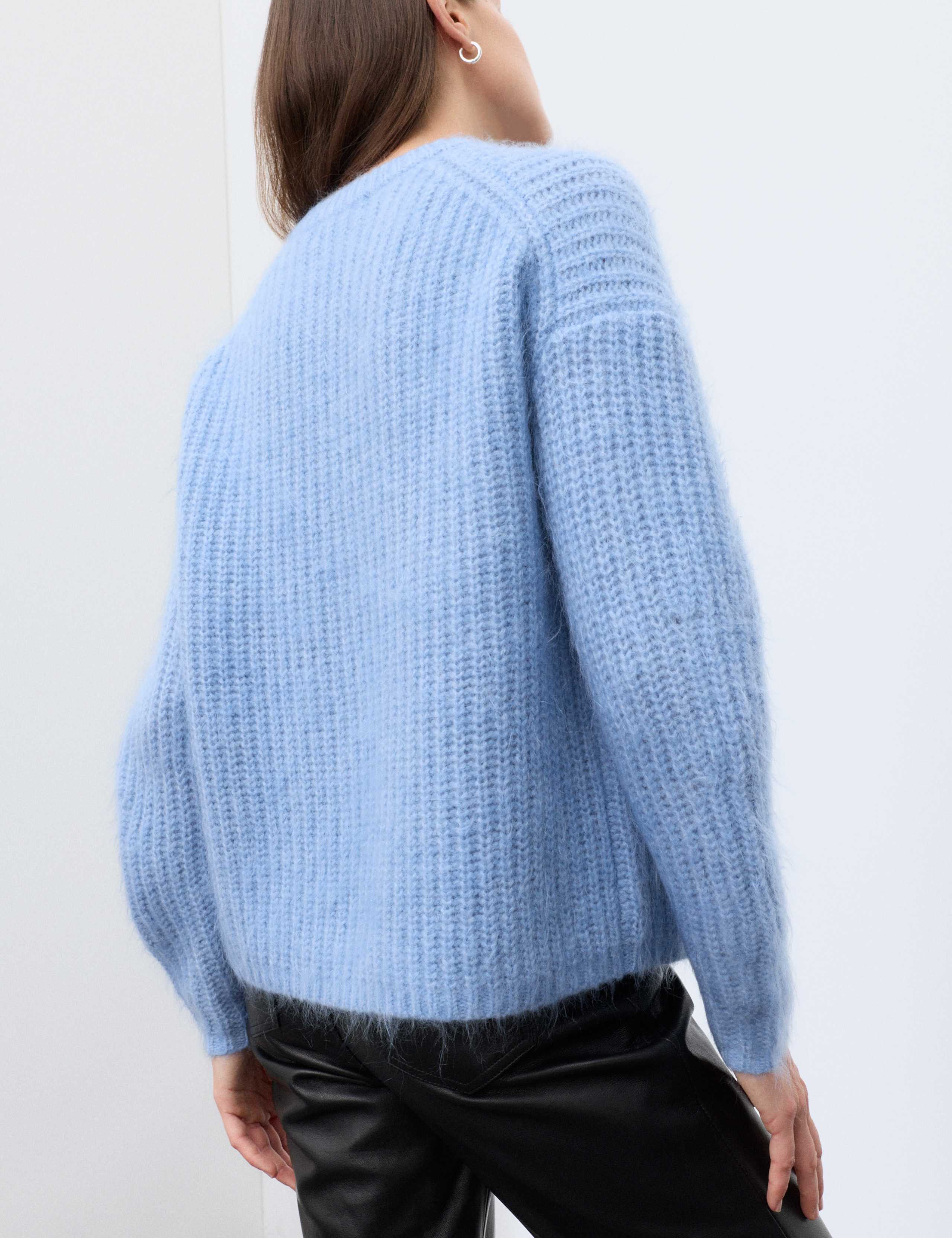 Mohair Blend Fluffy Ribbed Relaxed Jumper 3 of 7