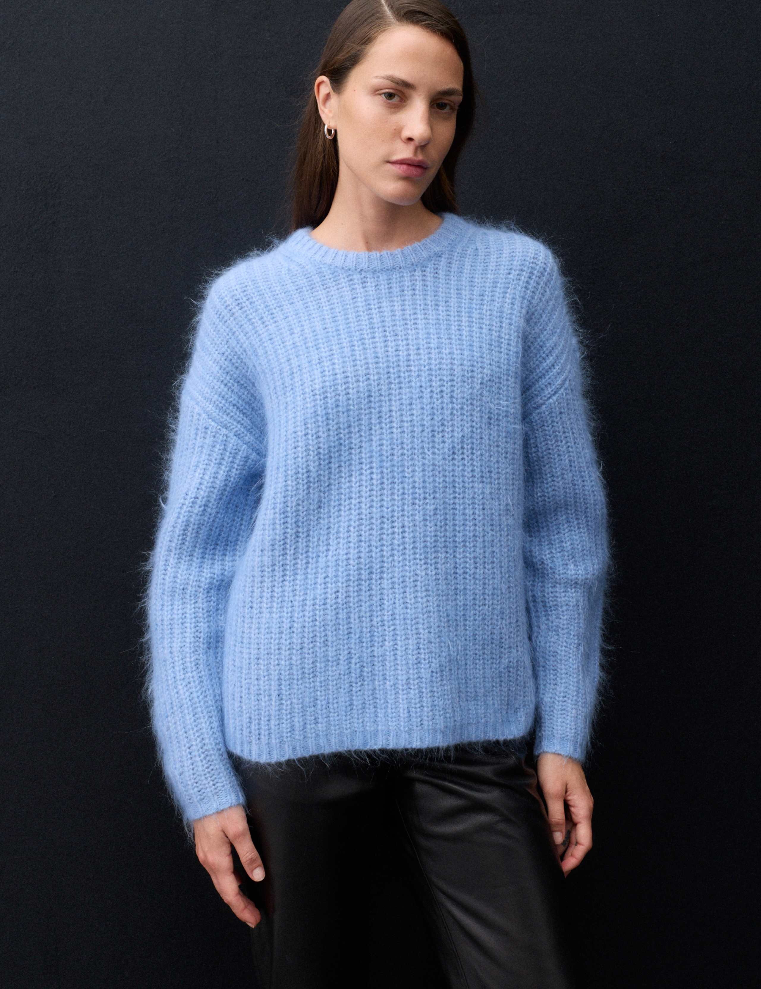 Mohair Blend Fluffy Ribbed Relaxed Jumper 5 of 7