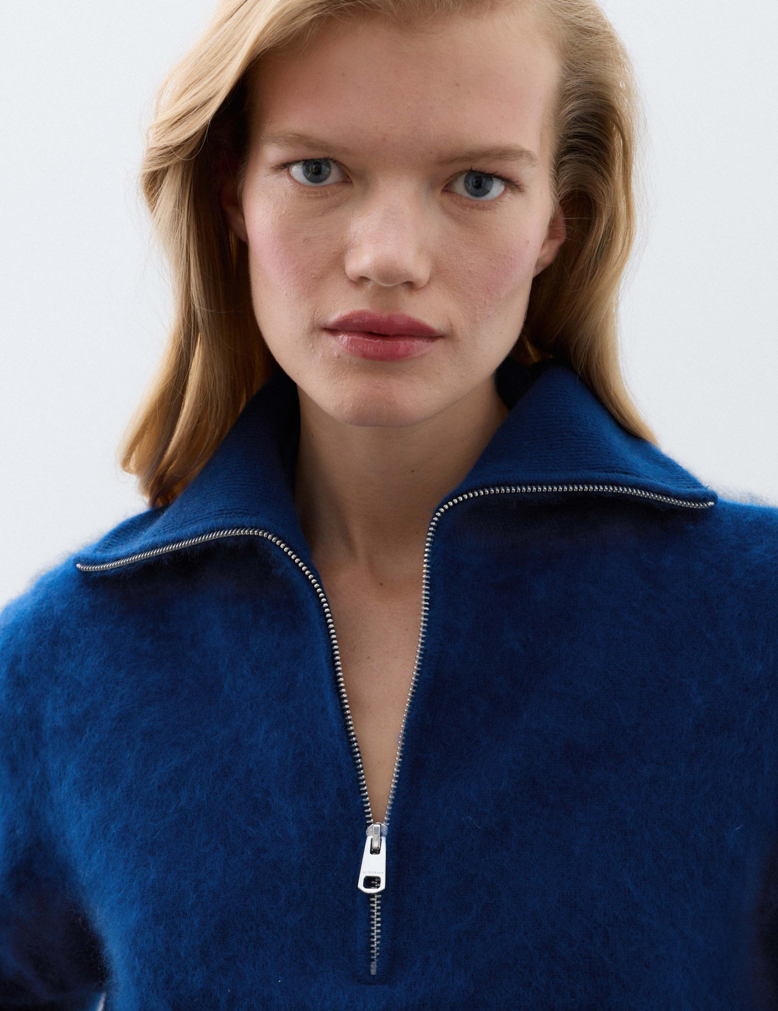 Pure Merino Wool Funnel Neck Half Zip Jumper 5 of 6