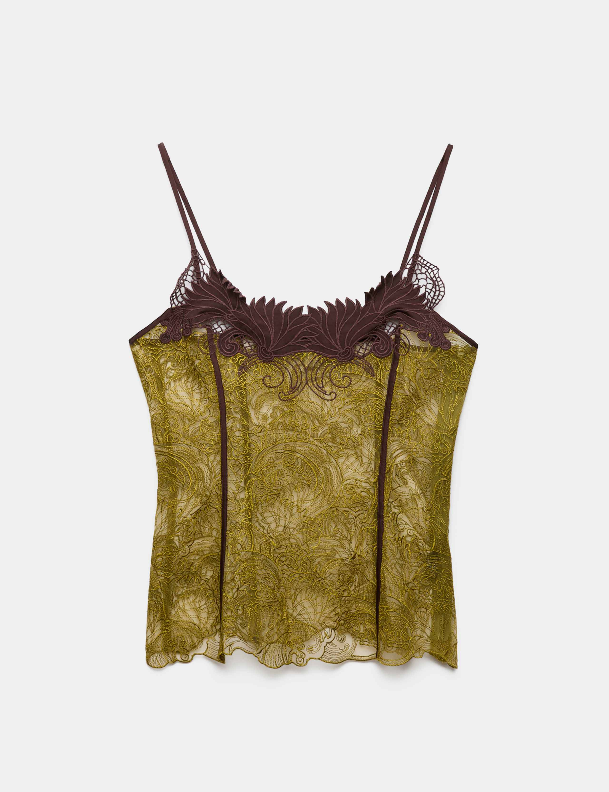 Embroidered Lace Cami Top 2 of 6