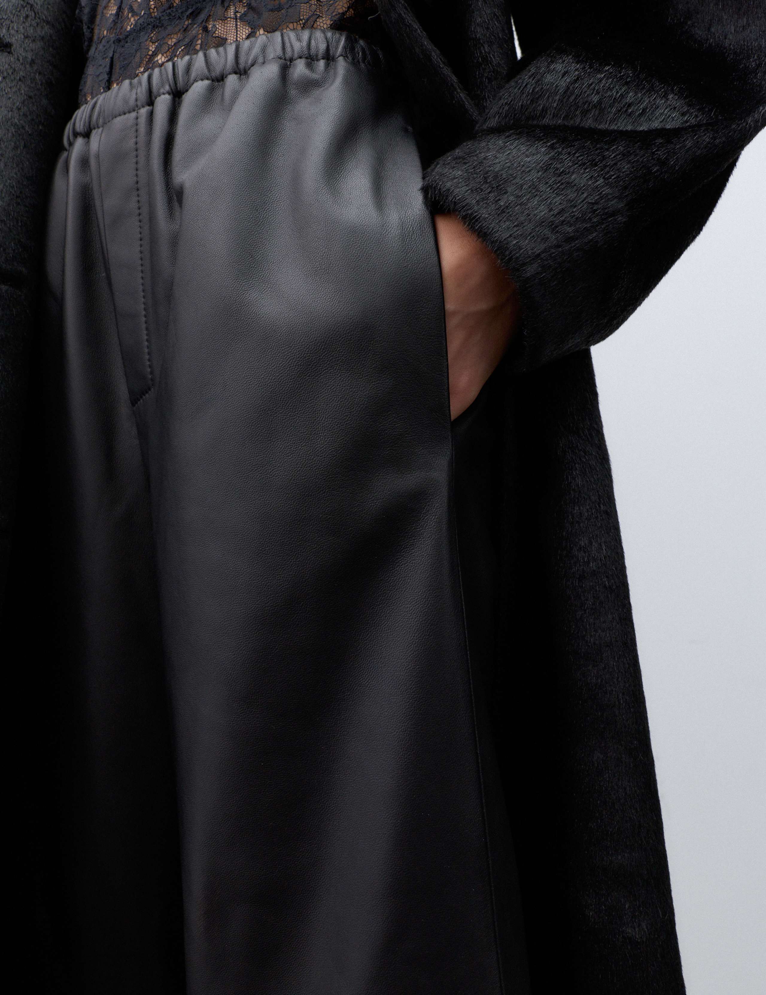 Leather Mid Rise Straight Leg Trousers 6 of 6