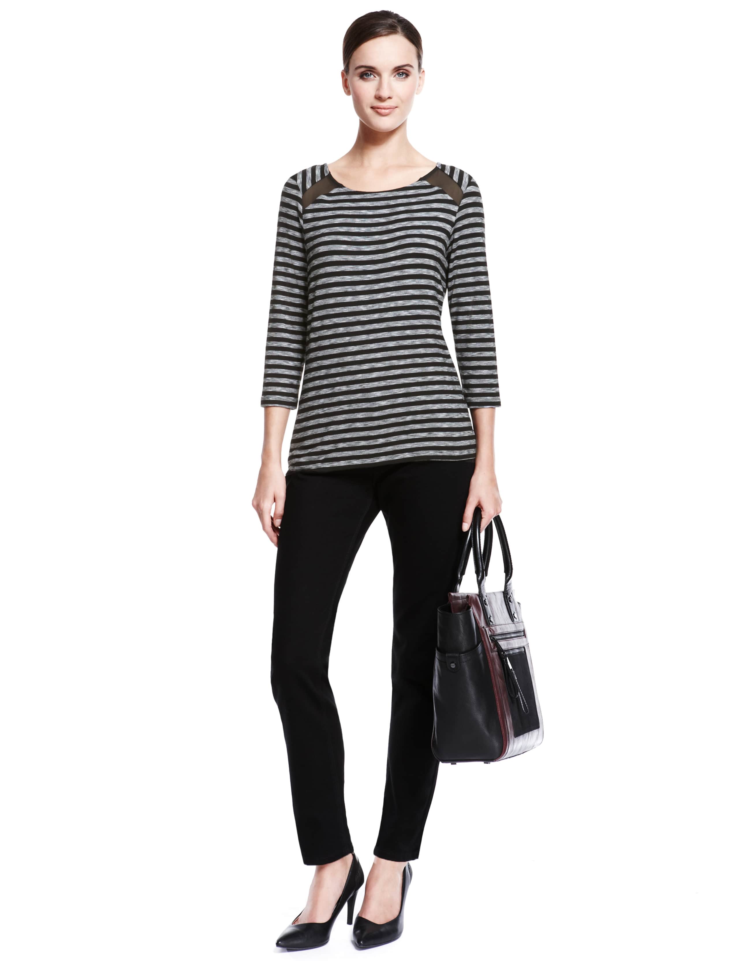 Mesh Insert Striped Top 5 of 7