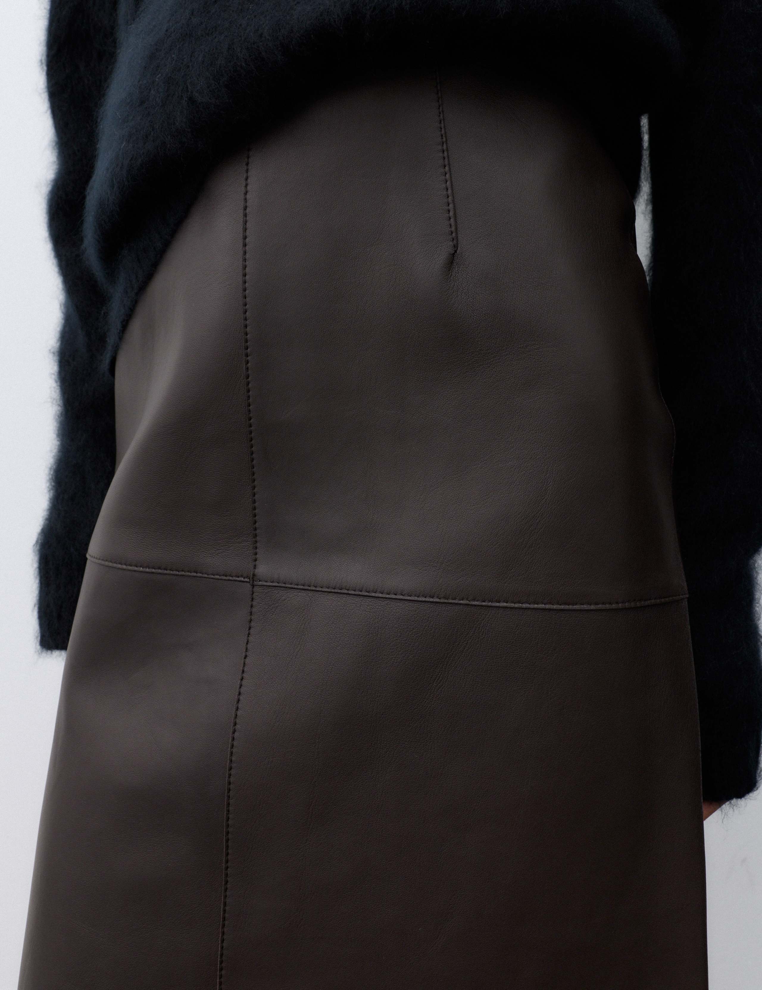 Pure Leather Knee Length Pencil Skirt 7 of 7