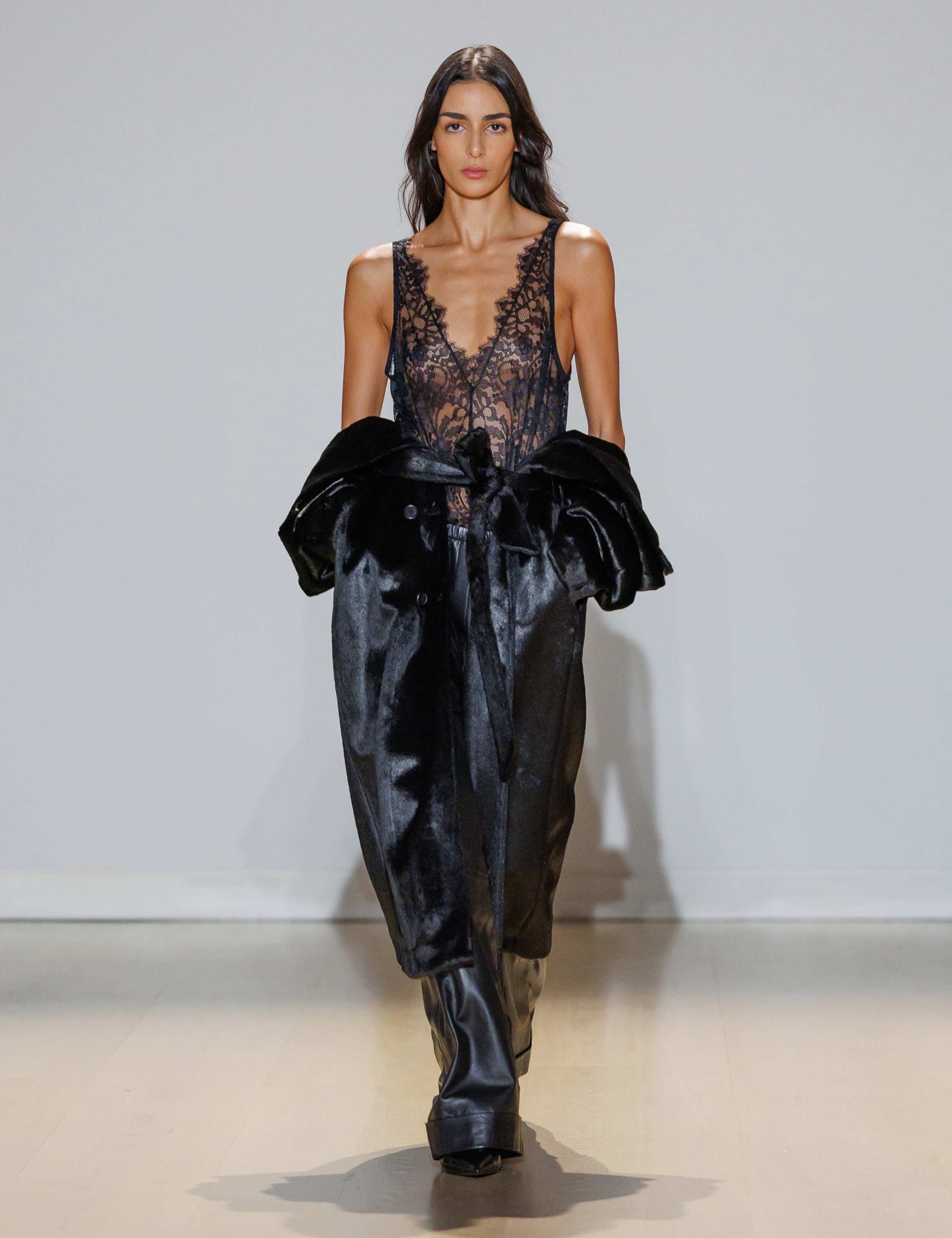 Faux Fur Double Breasted Longline Coat 1 of 10