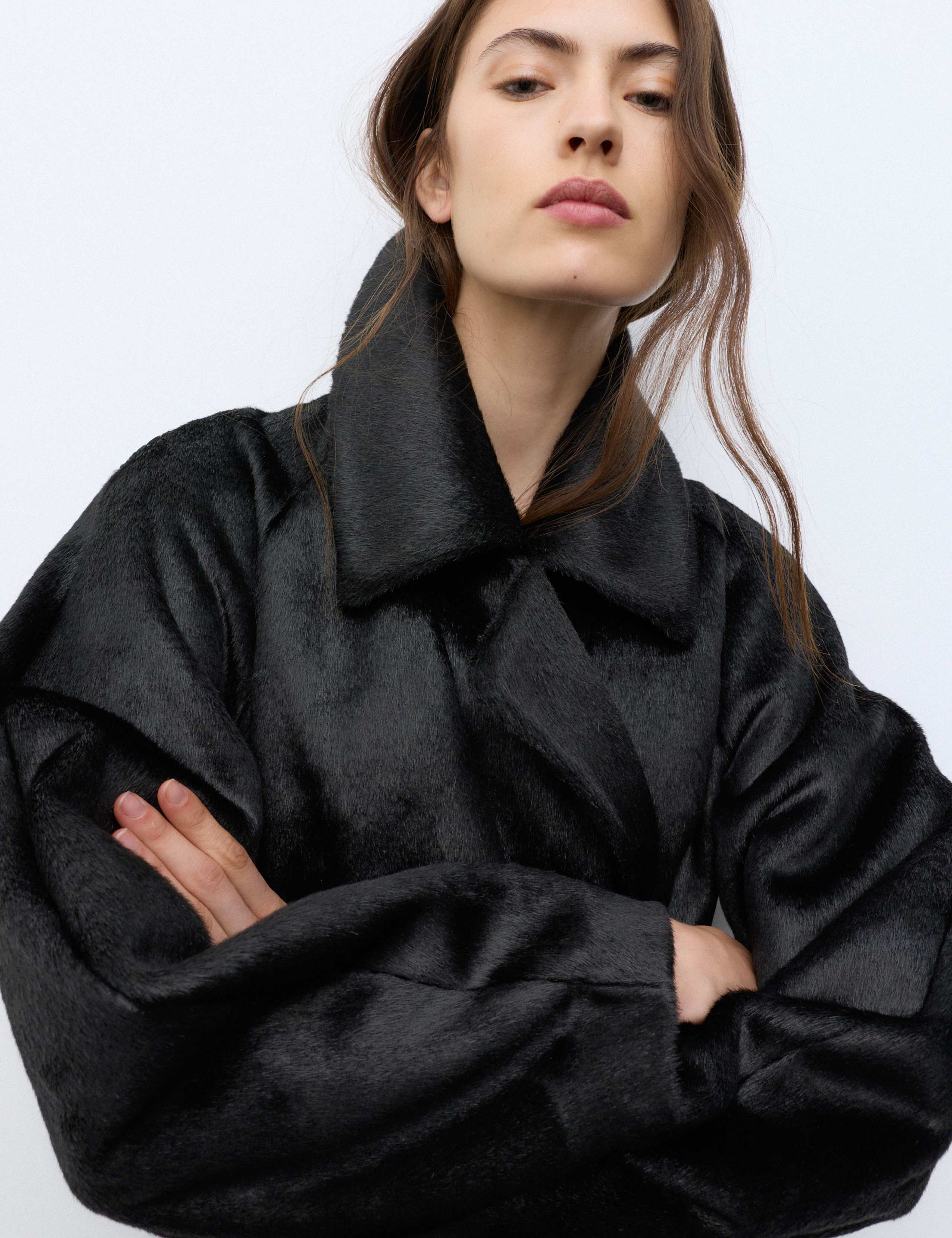 Faux Pony Fur Longline Coat 7 of 7