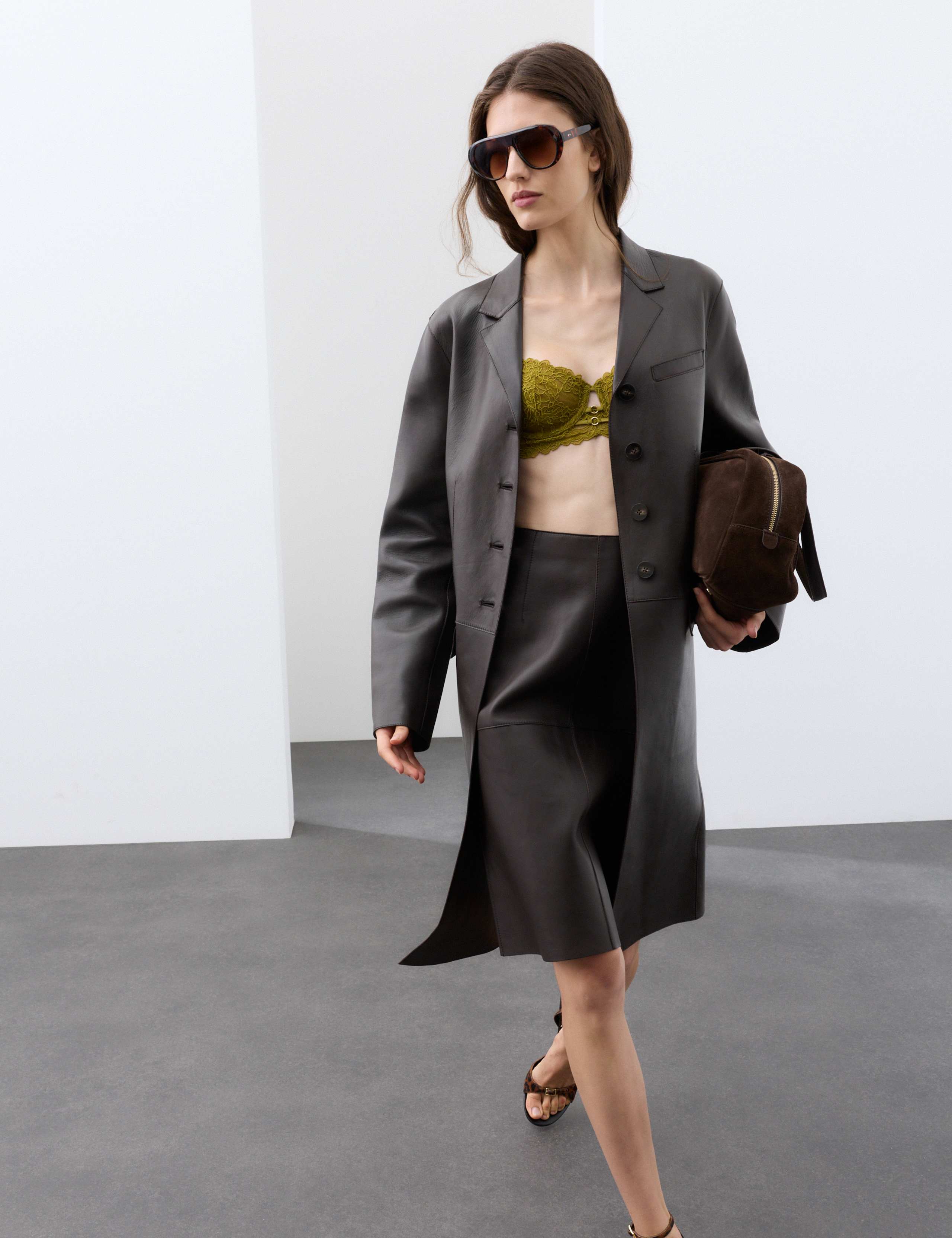 Pure Leather Longline Coat 4 of 7