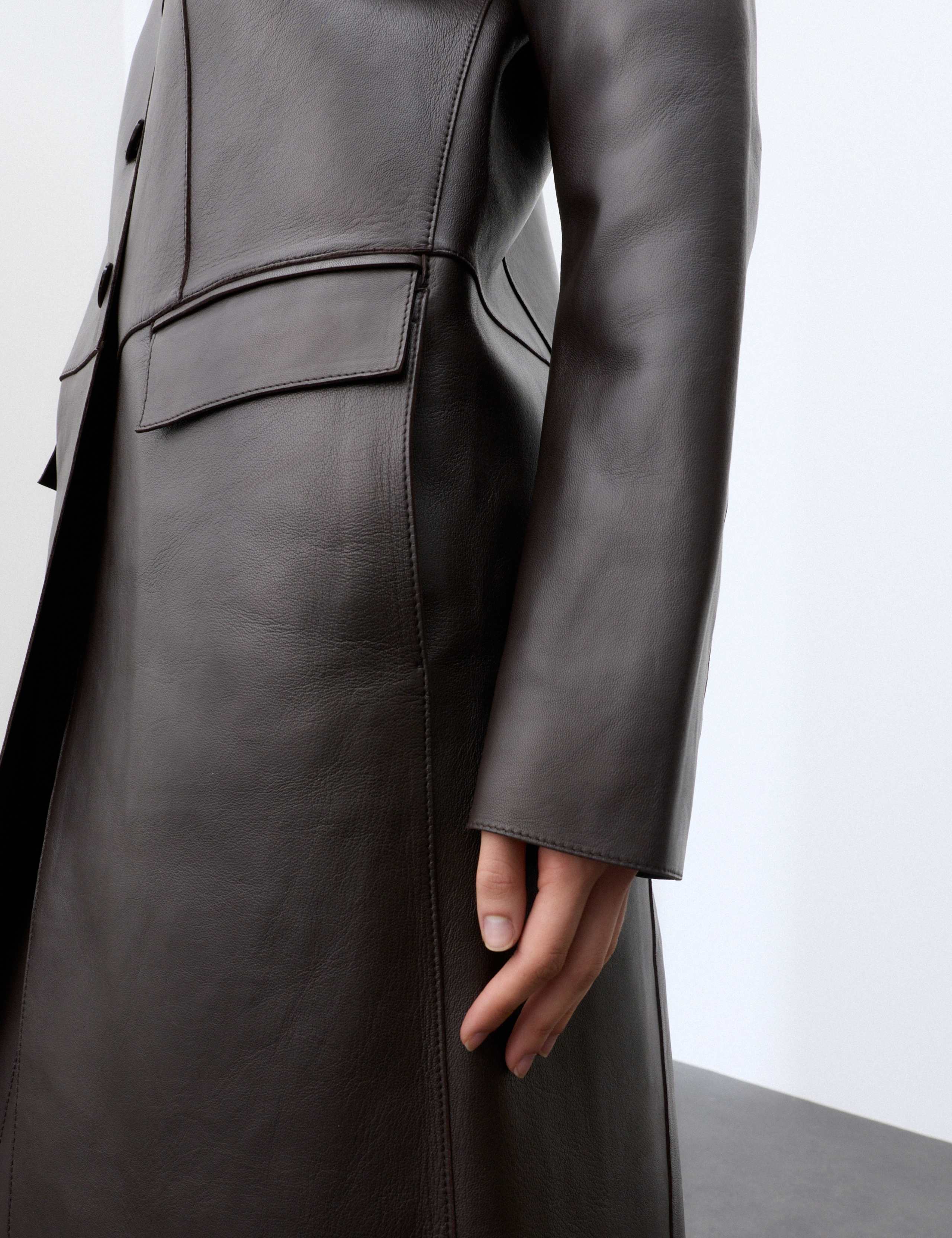 Pure Leather Longline Coat 5 of 7