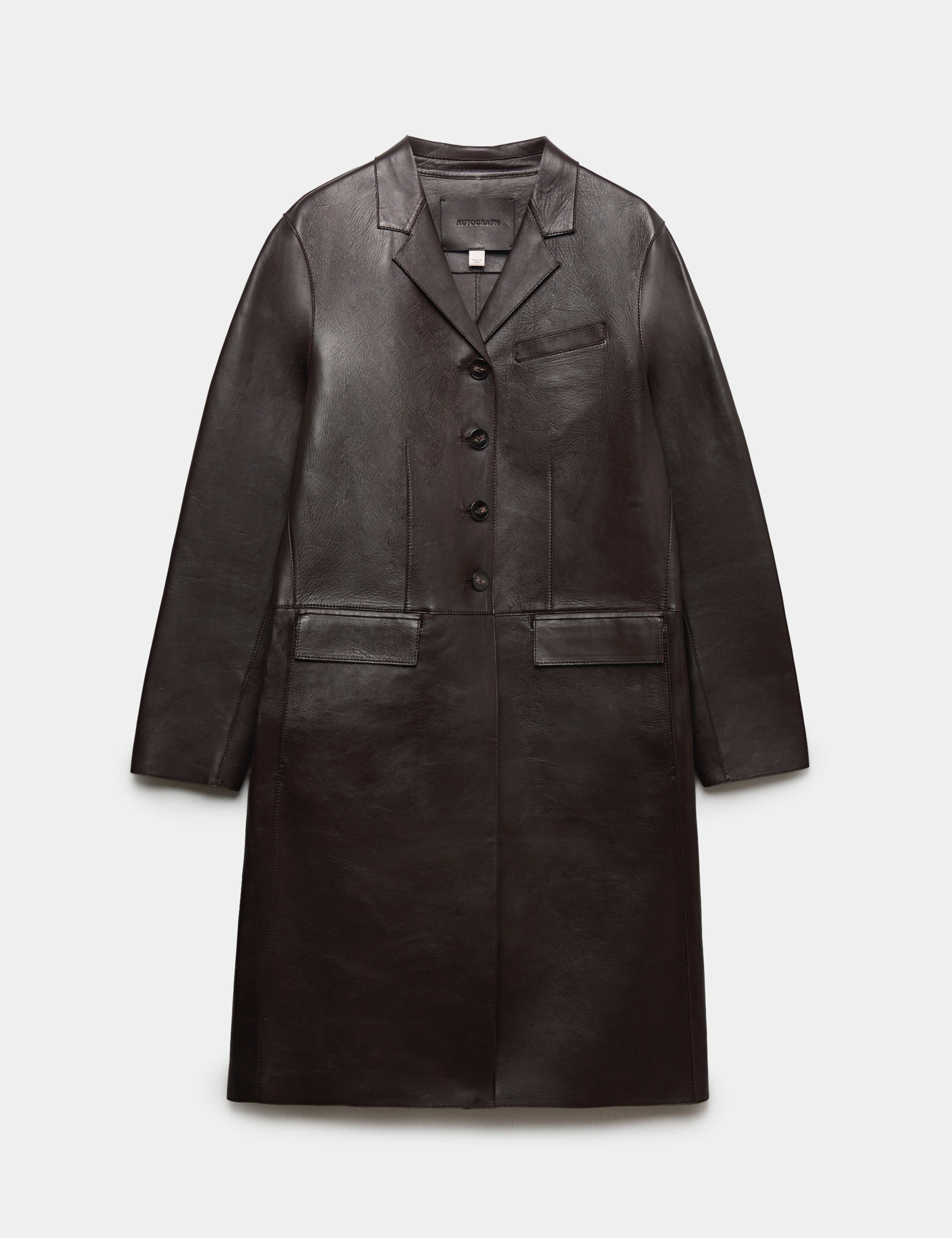 Pure Leather Longline Coat 2 of 7
