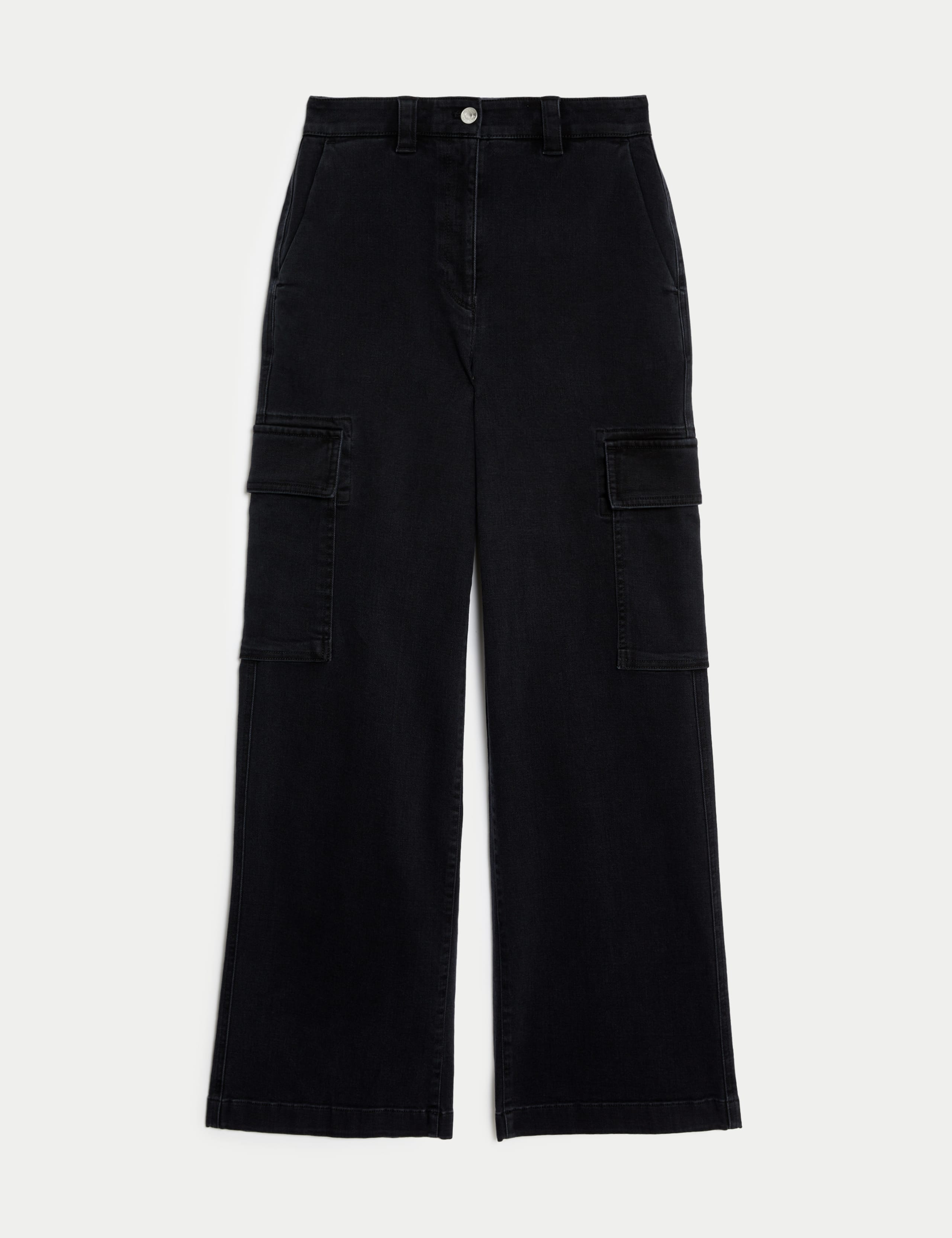 High Waisted Straight Leg Cargo Jeans 2 of 5