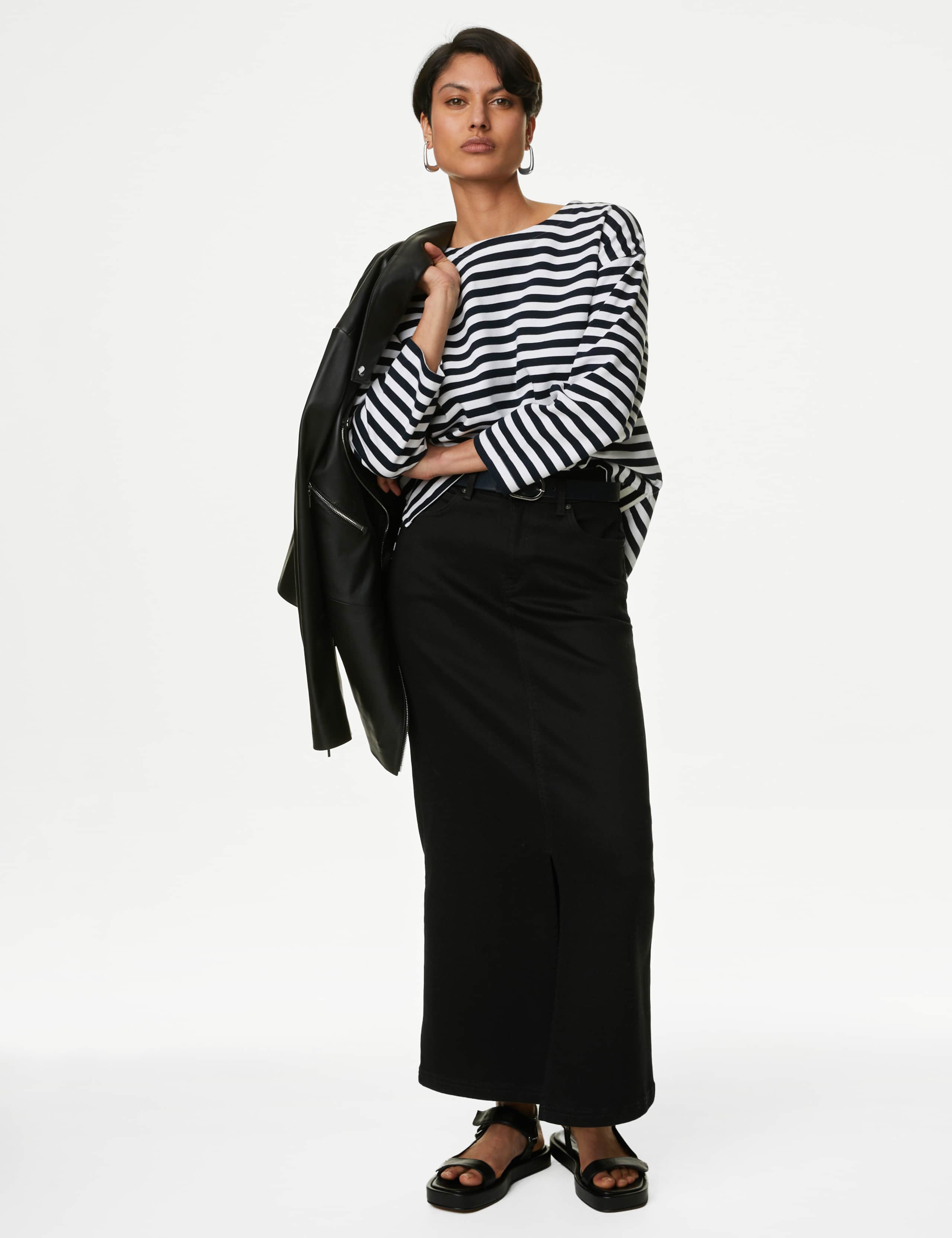 Denim Maxi Skirt 3 of 6