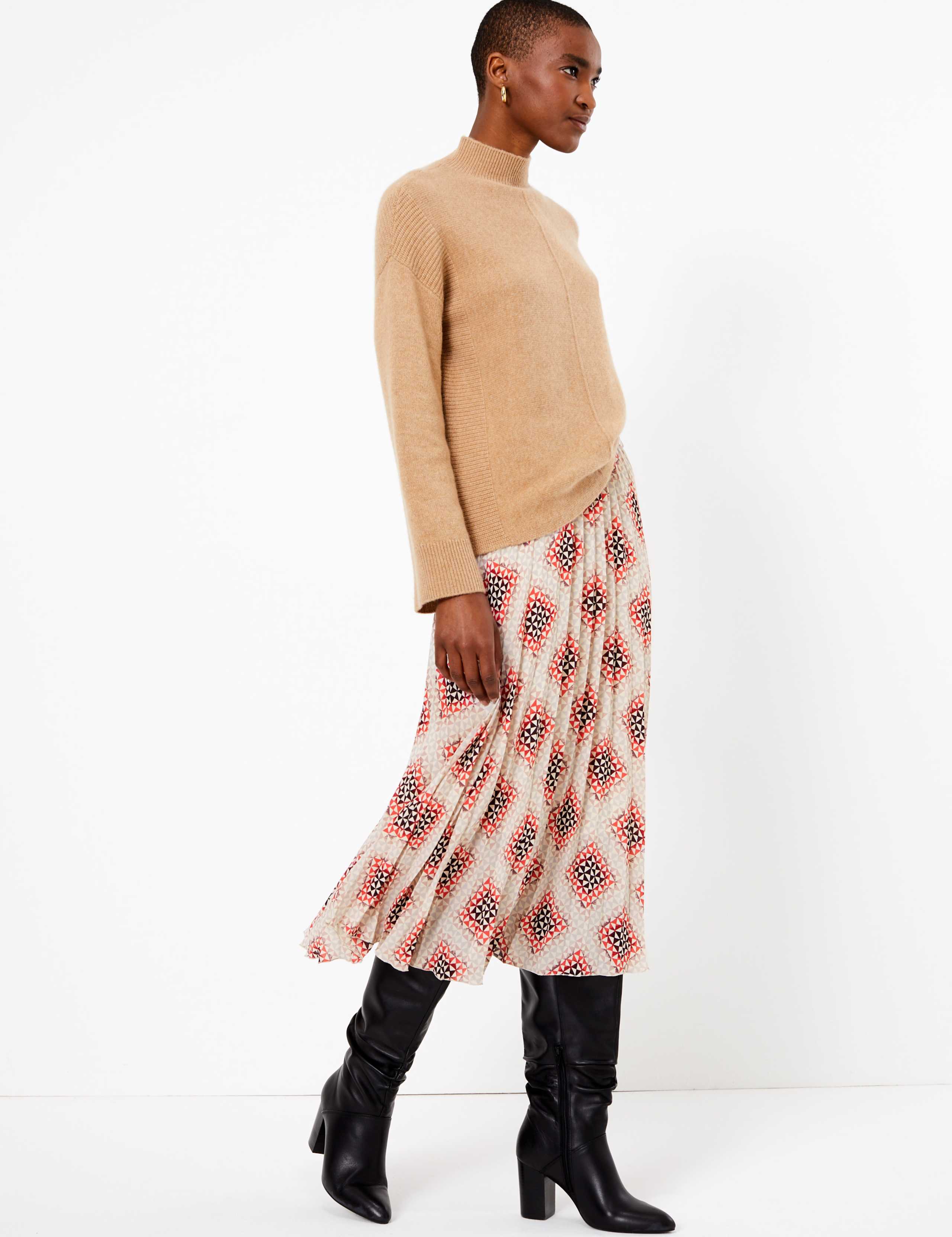 Printed Fit & Flare Midi Skirt 6 of 6