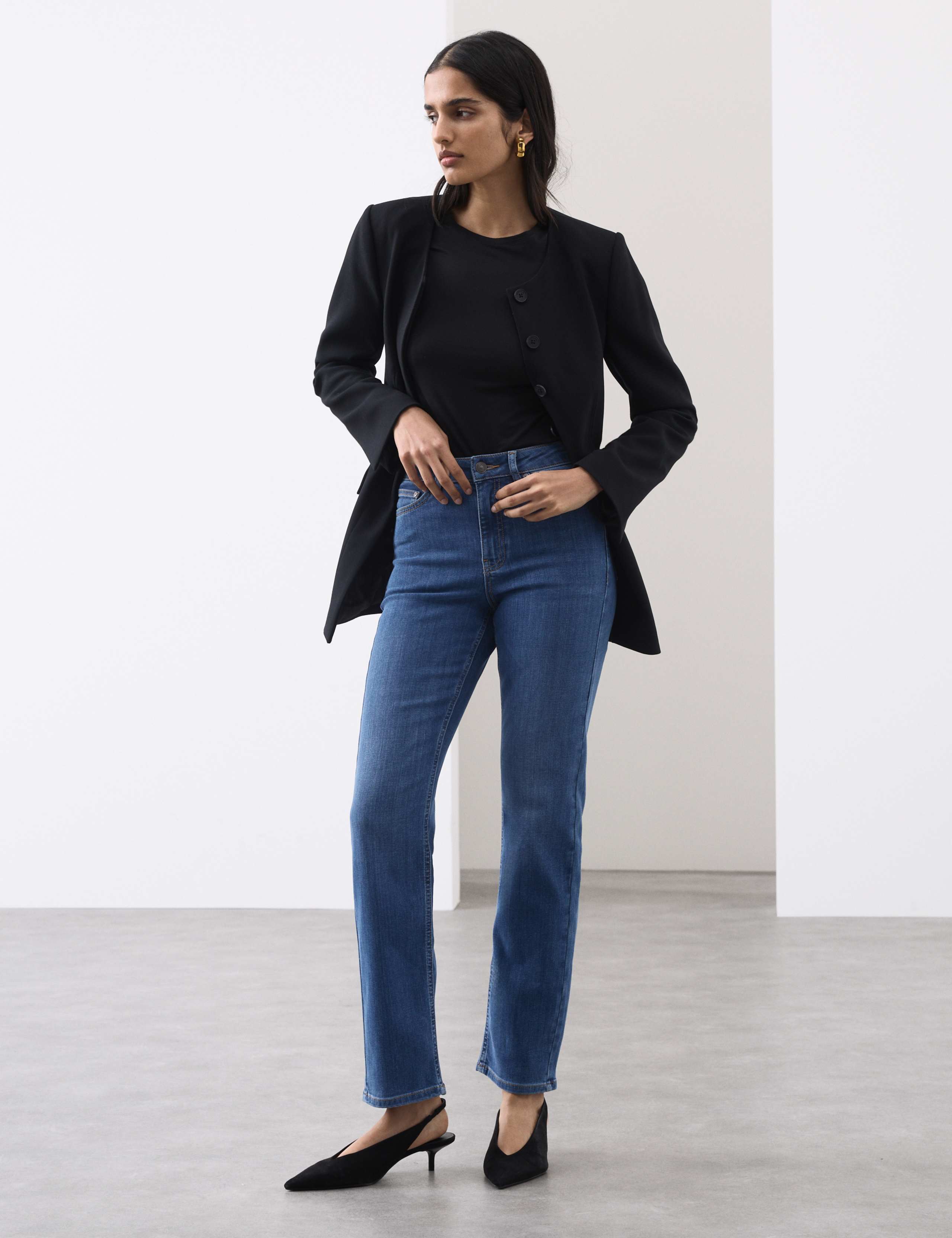 High Waisted Straight Leg Jeans 1 of 7