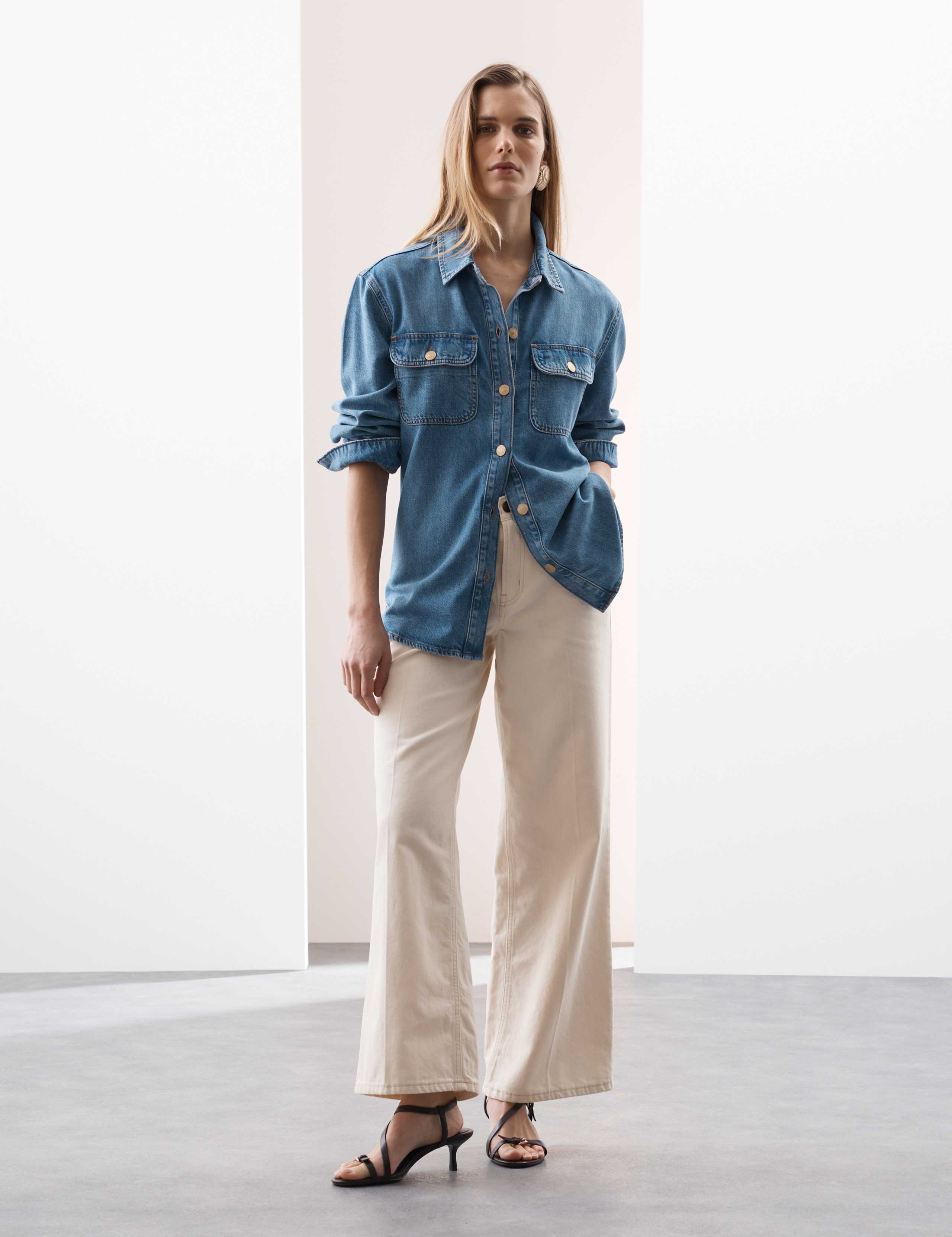 Pure Cotton High Waisted Wide Leg Jean 3 of 7