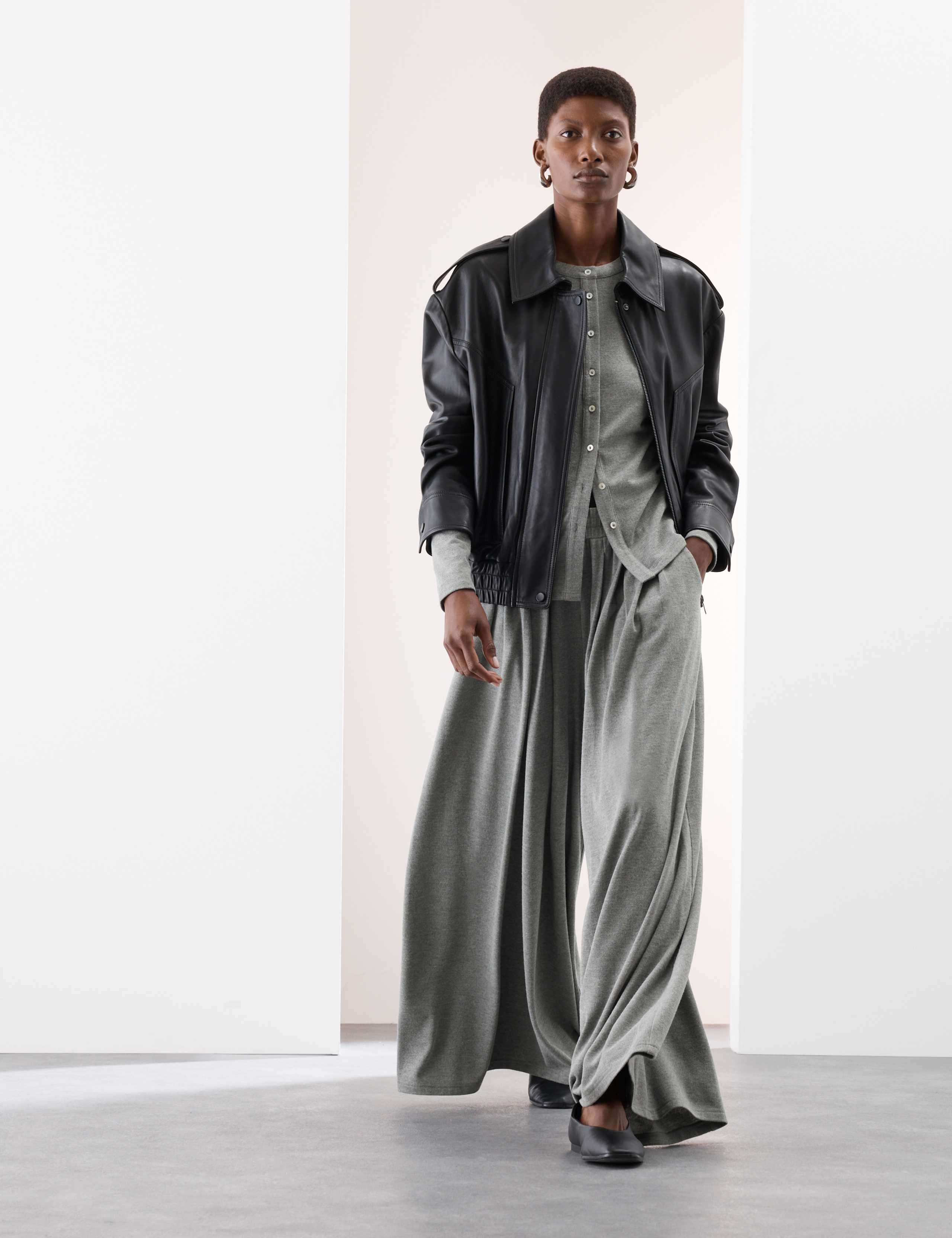 Jersey Wide Leg Joggers 1 of 7