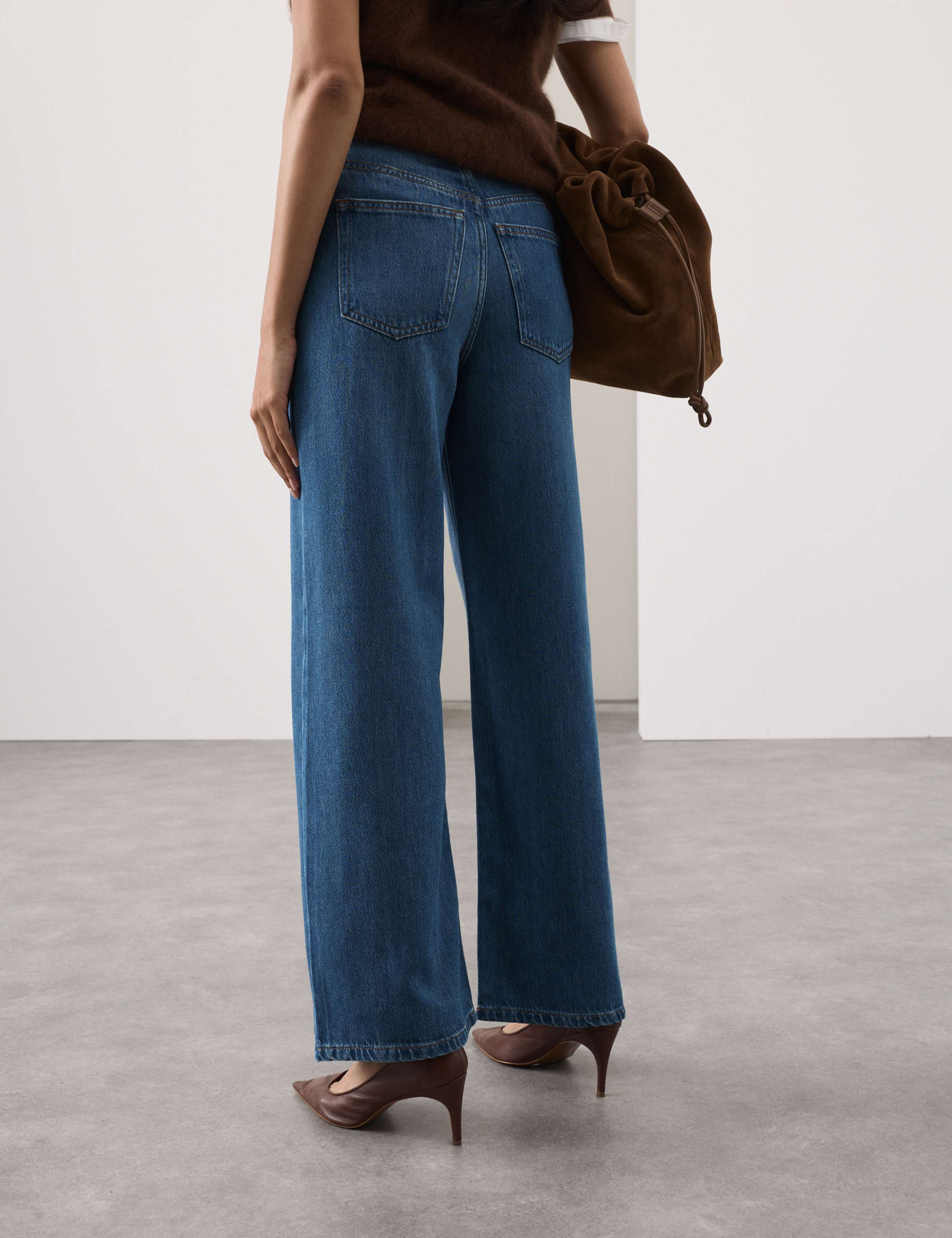 Lyocell Blend High Waisted Straight Leg Jeans 5 of 6