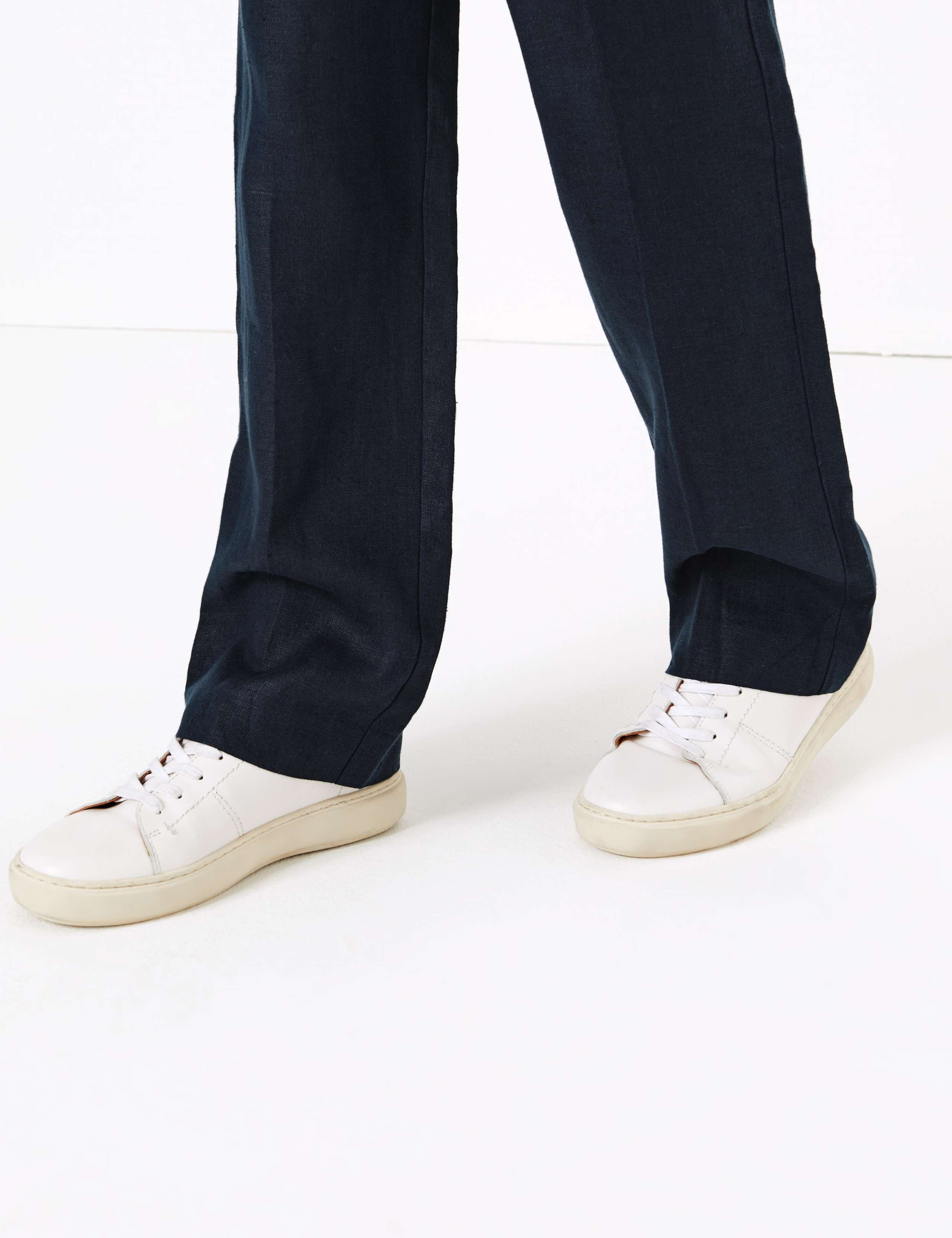 Pure Irish Linen Straight Leg Trousers 5 of 6