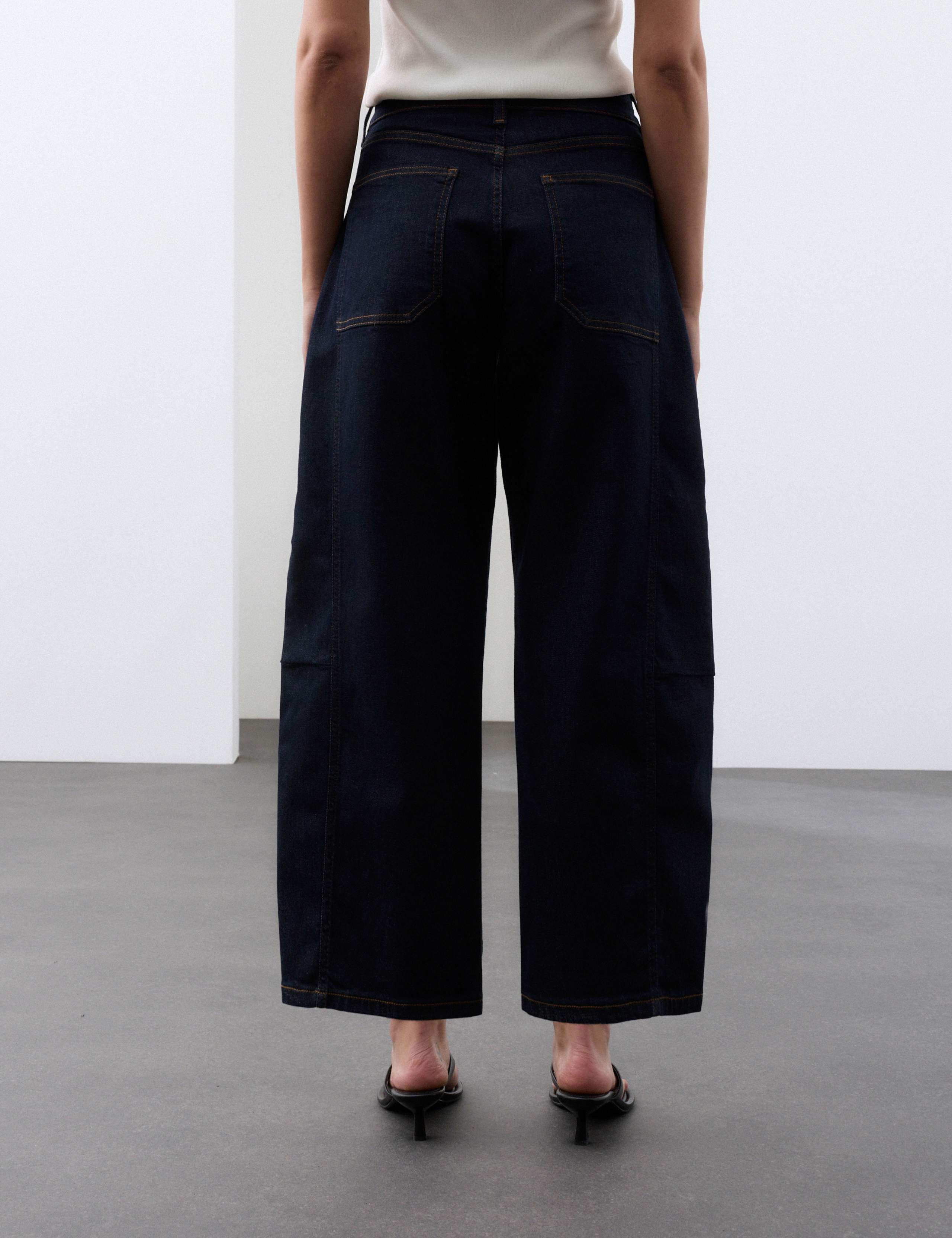 High Waisted Barrel Leg Ankle Grazer Jeans 3 of 6
