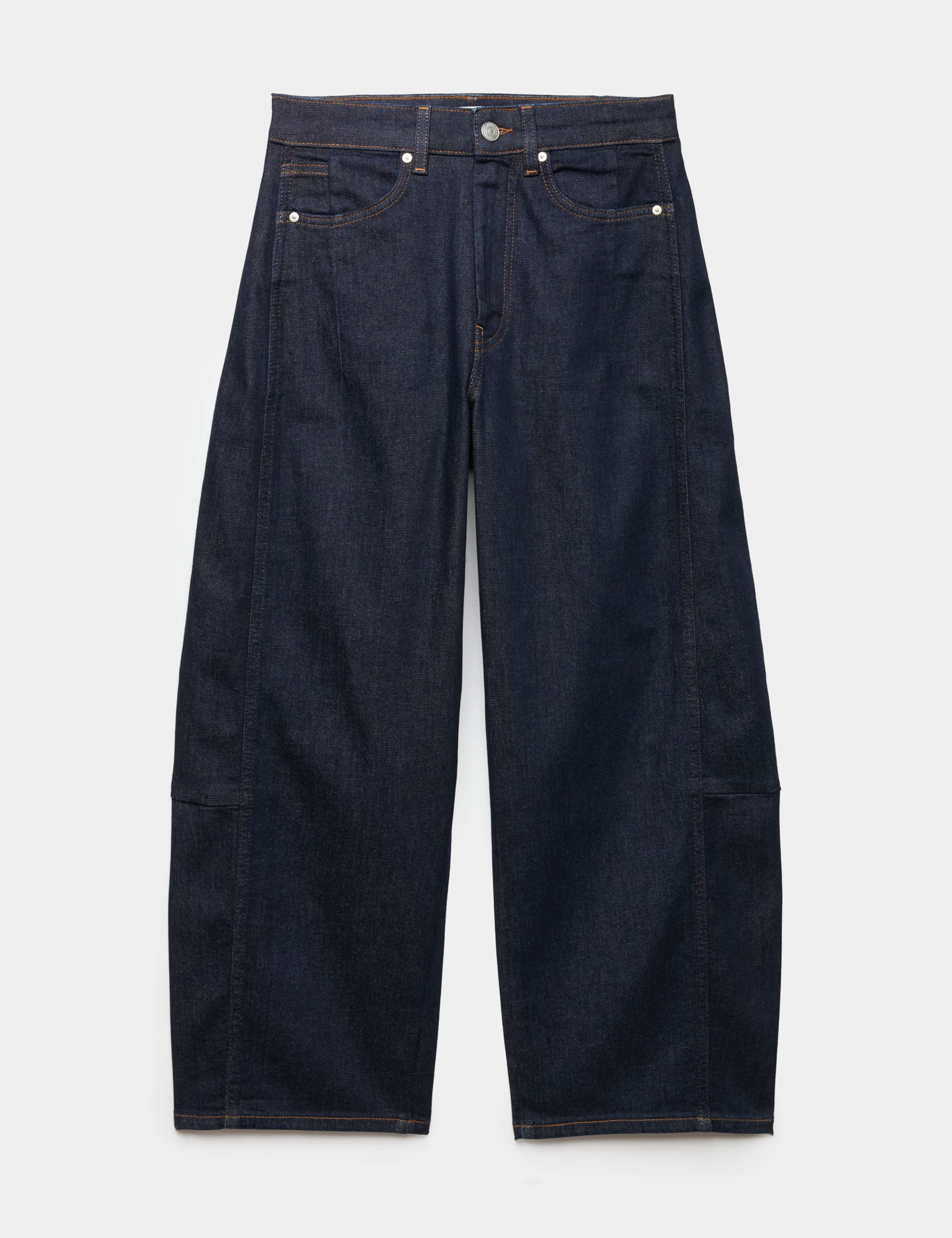 High Waisted Barrel Leg Ankle Grazer Jeans 2 of 6