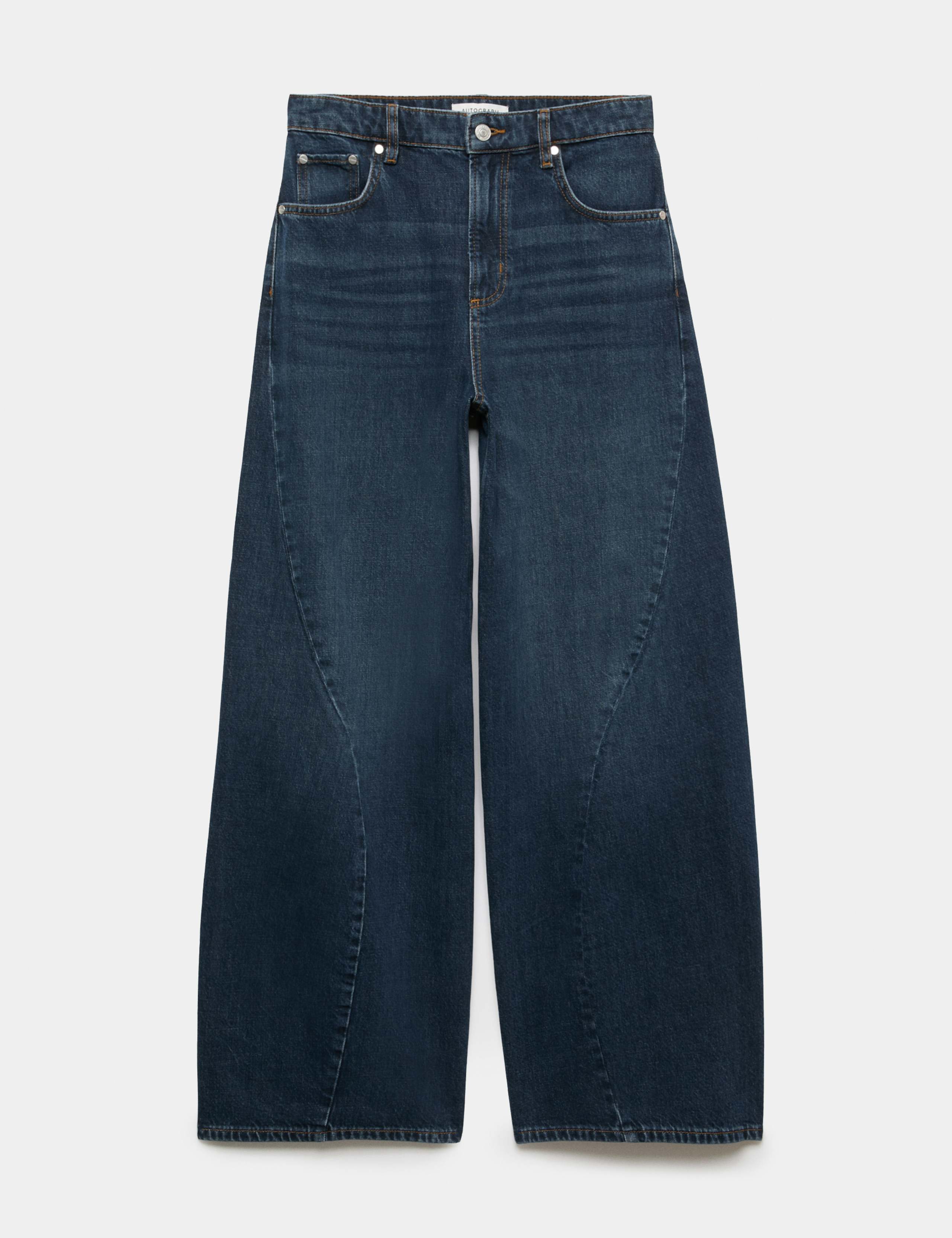 High Waisted Seam Detail Barrel Jeans 2 of 7