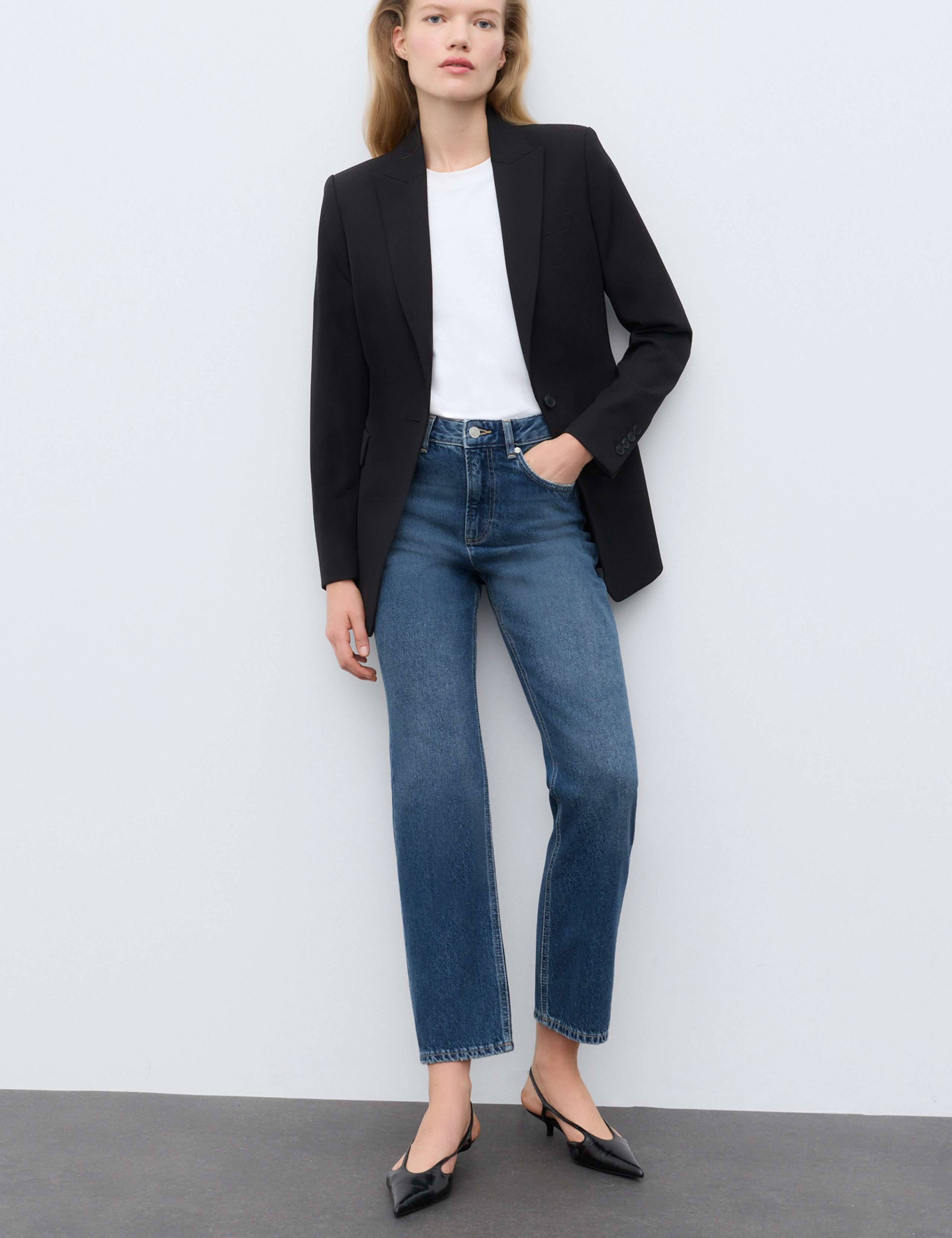 High Waisted Straight Leg Jeans 1 of 6