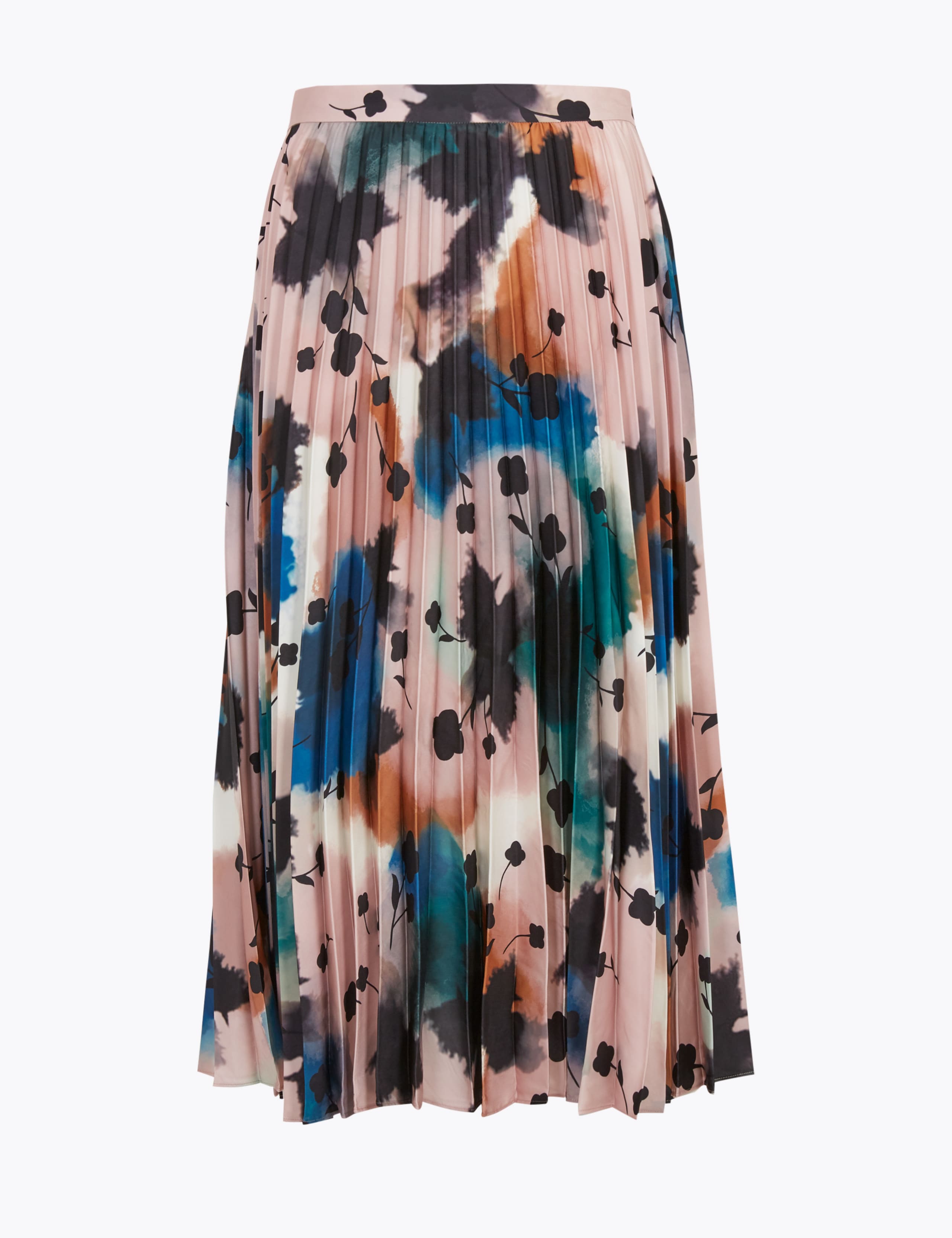 Abstract Floral Pleated Midi Skirt 2 of 4