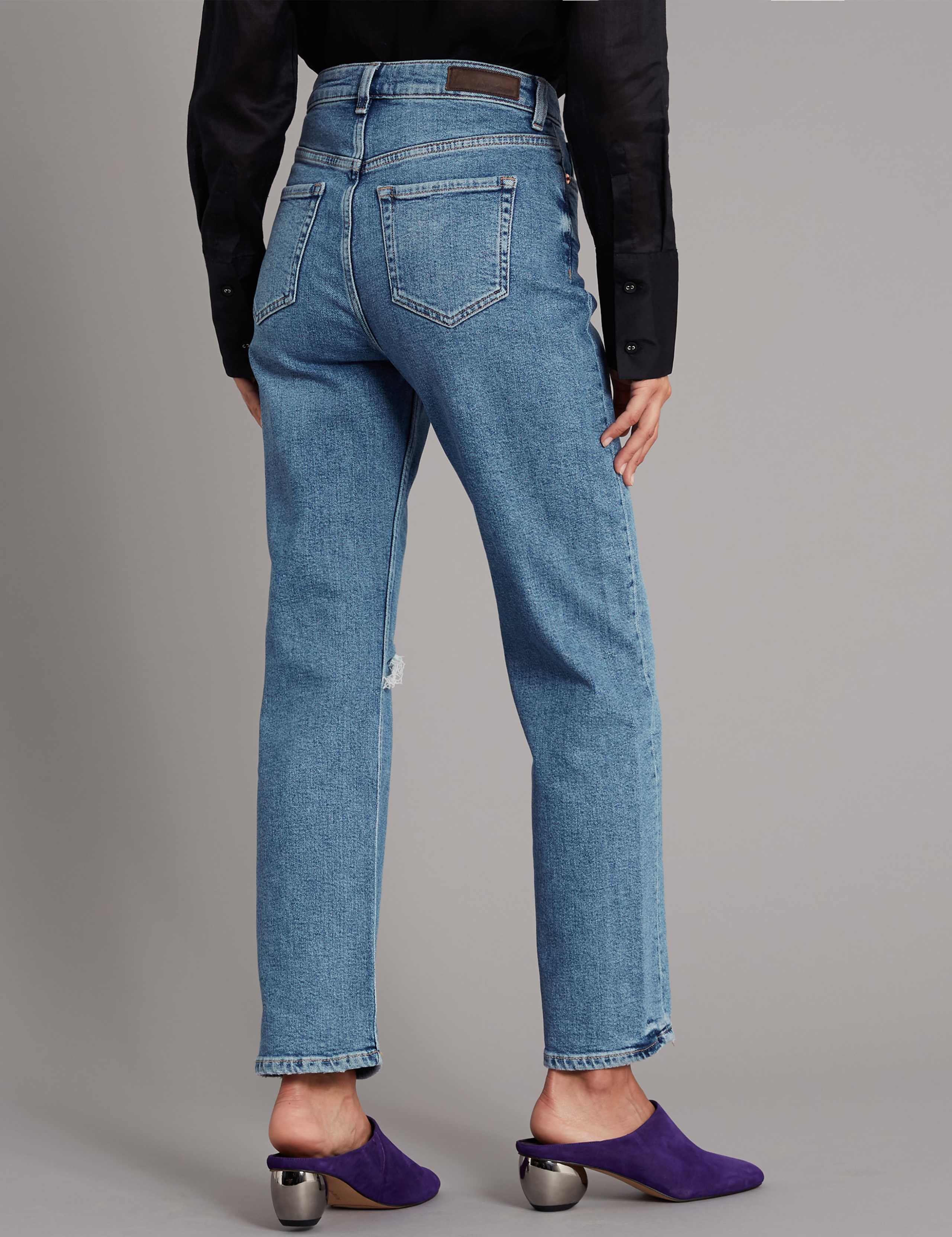 High Waist Ankle Straight Jeans 4 of 6