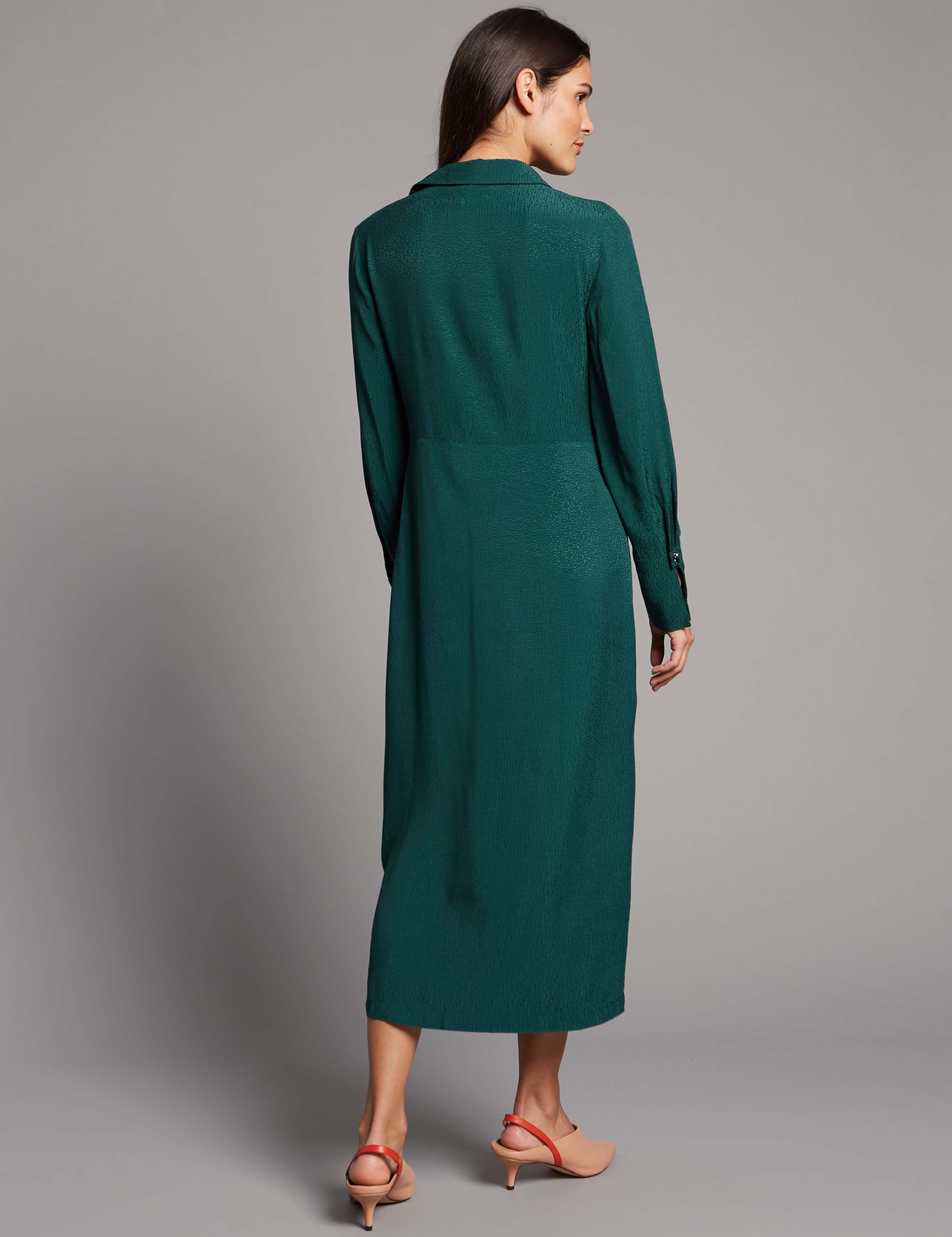 Textured Twist Knot Shirt Dress 4 of 5