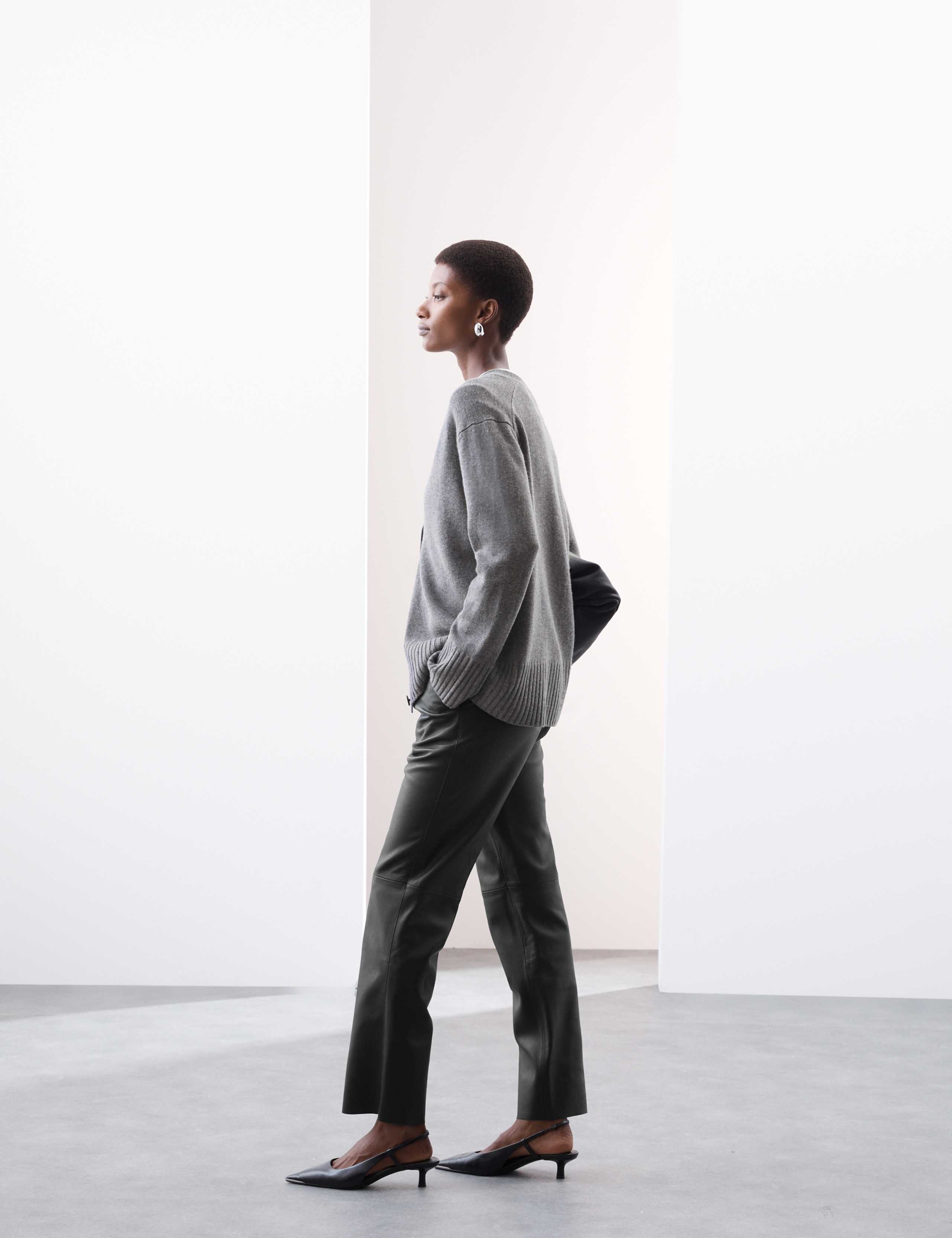 Leather Straight Leg Trousers 4 of 7