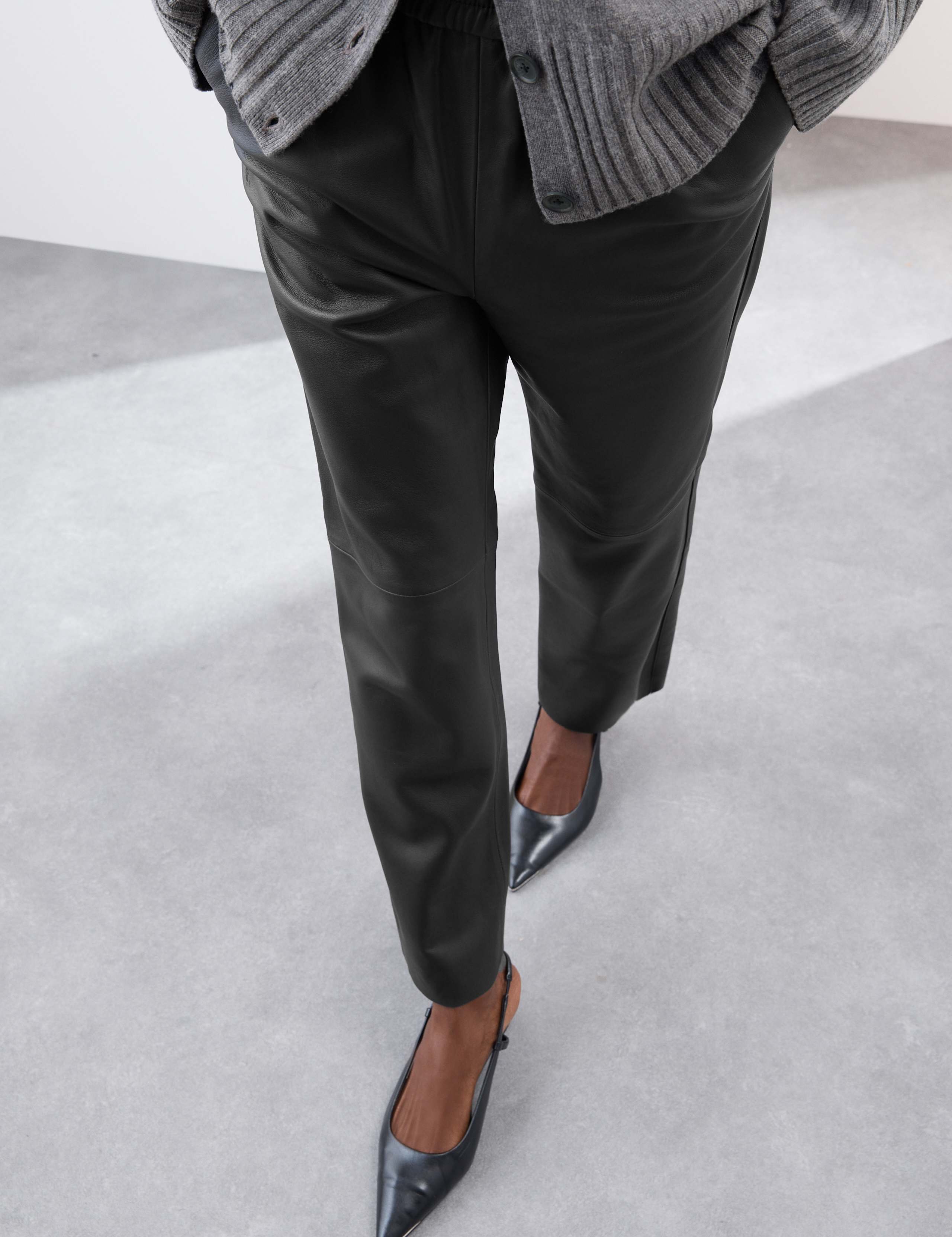 Leather Straight Leg Trousers 5 of 7