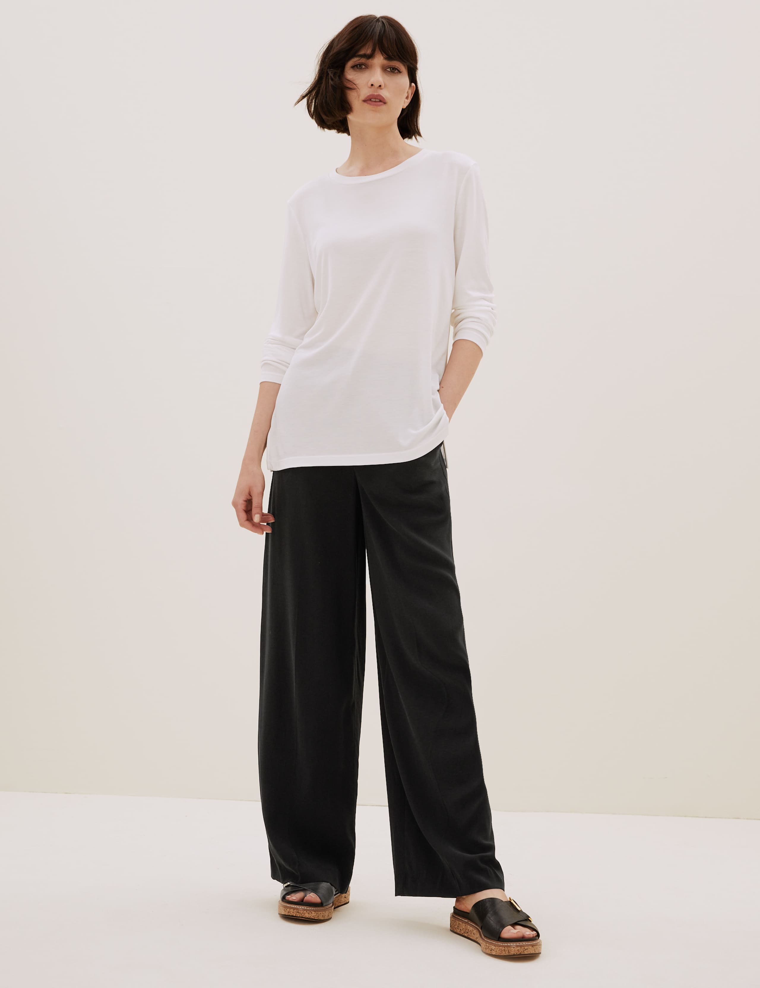 Cupro Wide Leg Trousers 1 of 5