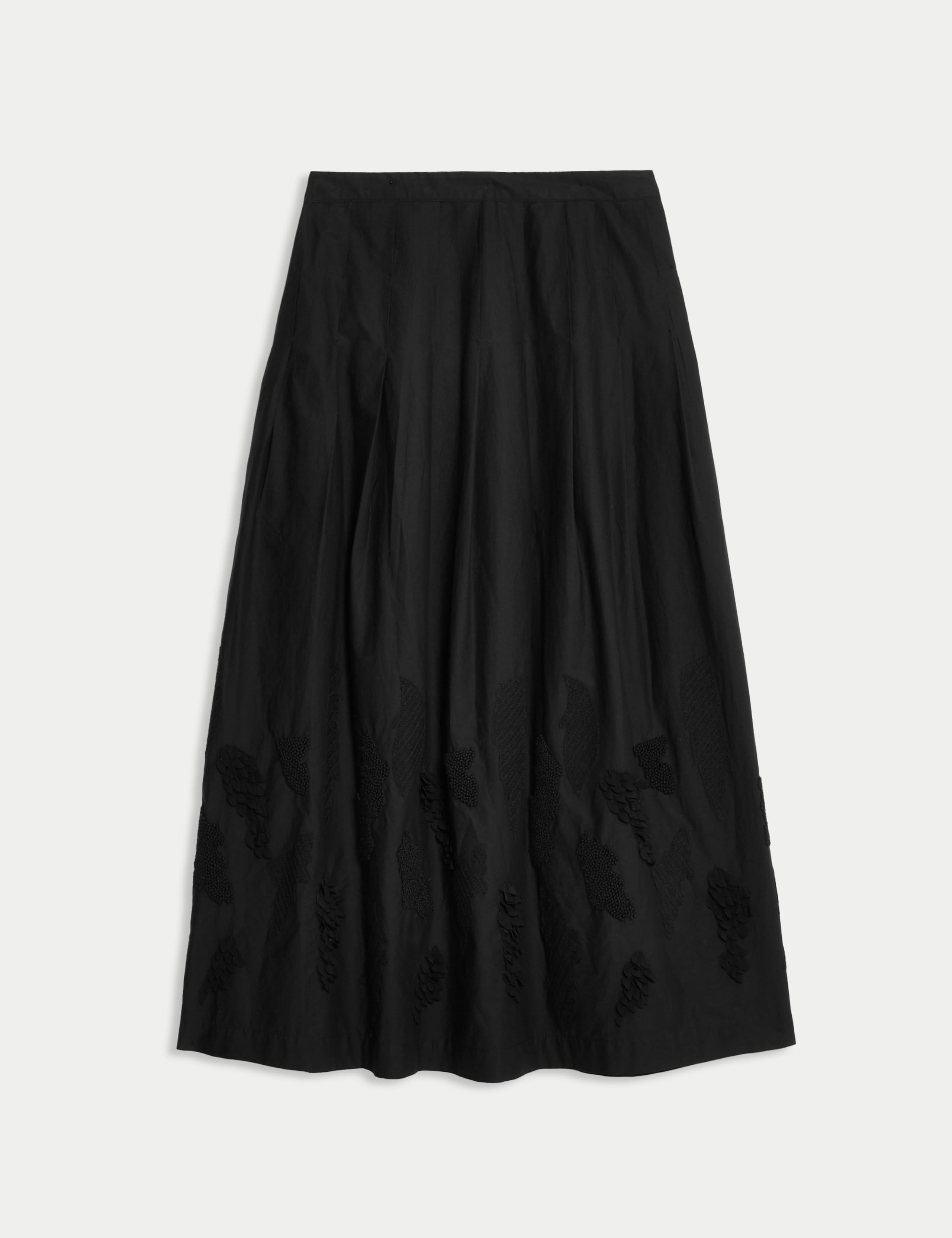 Pure Cotton Embroidered Midi A-Line Skirt 2 of 6
