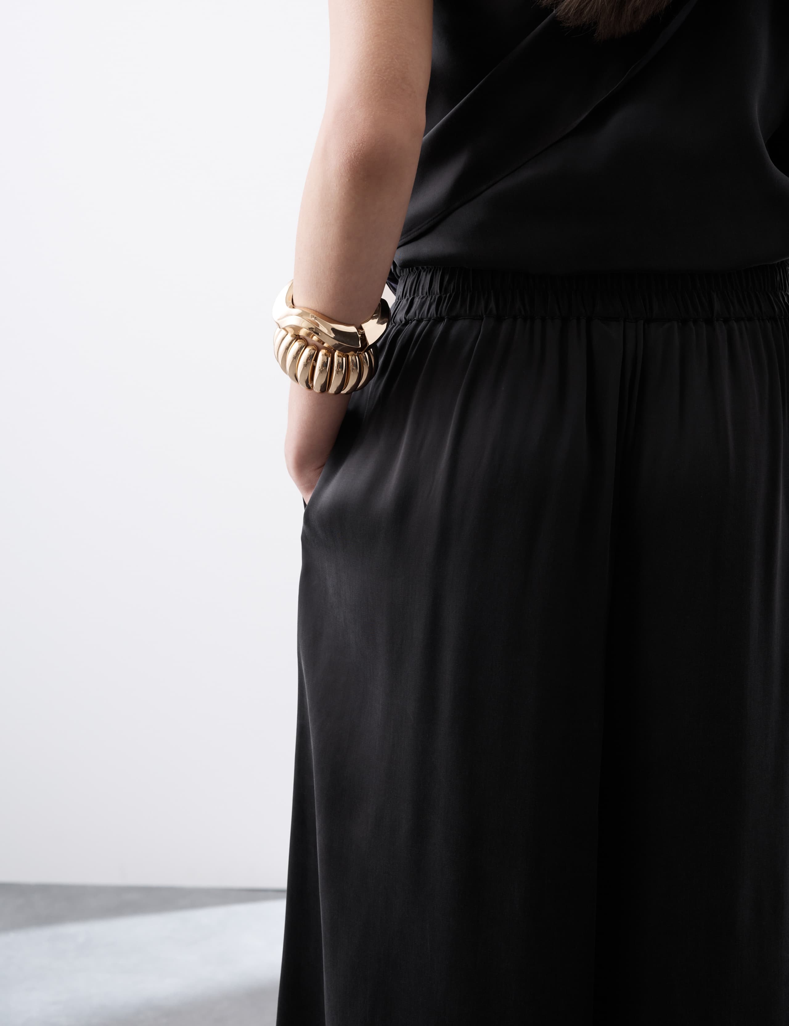 Cupro Rich Wide Leg Palazzo Trousers 6 of 7