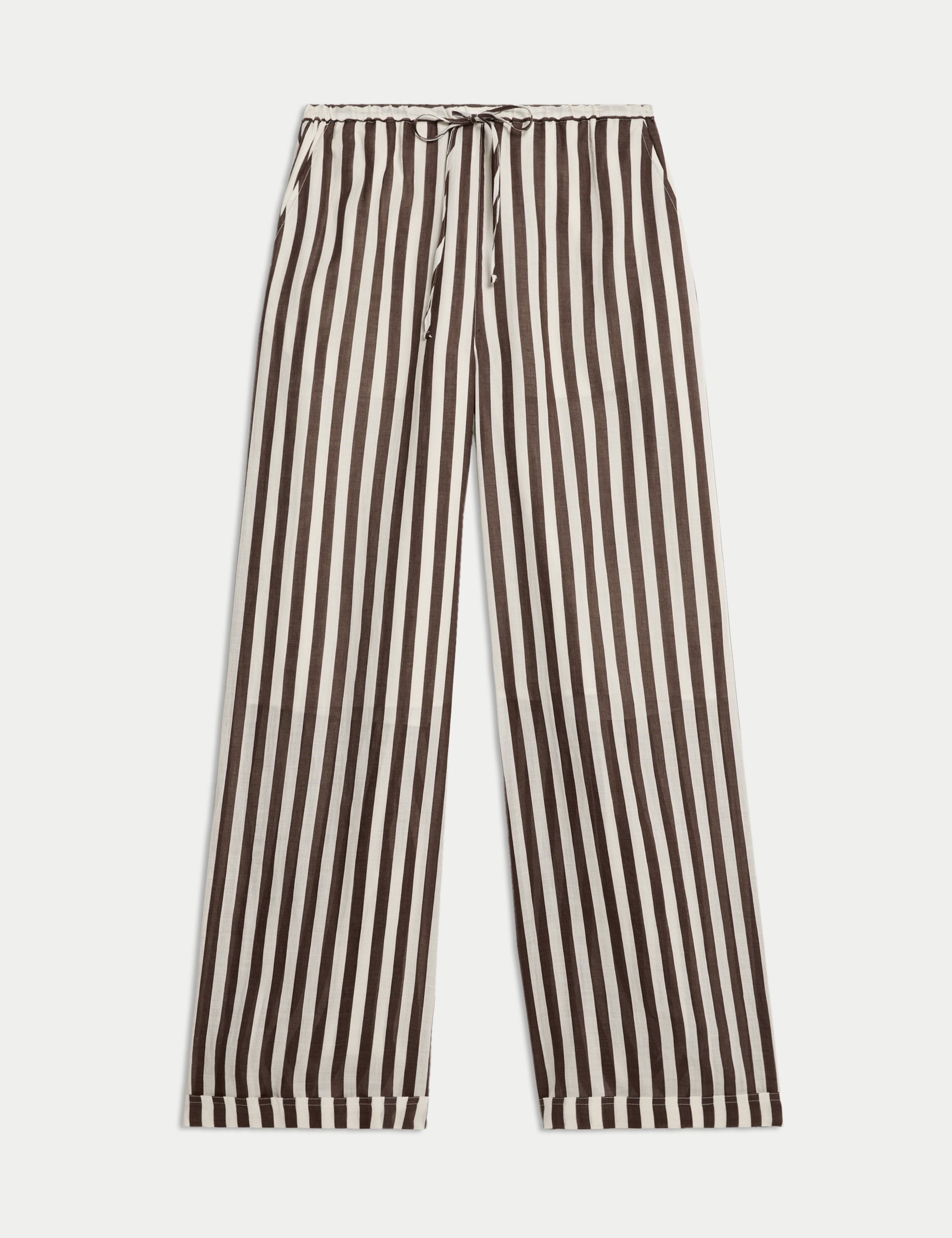 Pure Ramie Striped Wide Leg Trousers 2 of 7