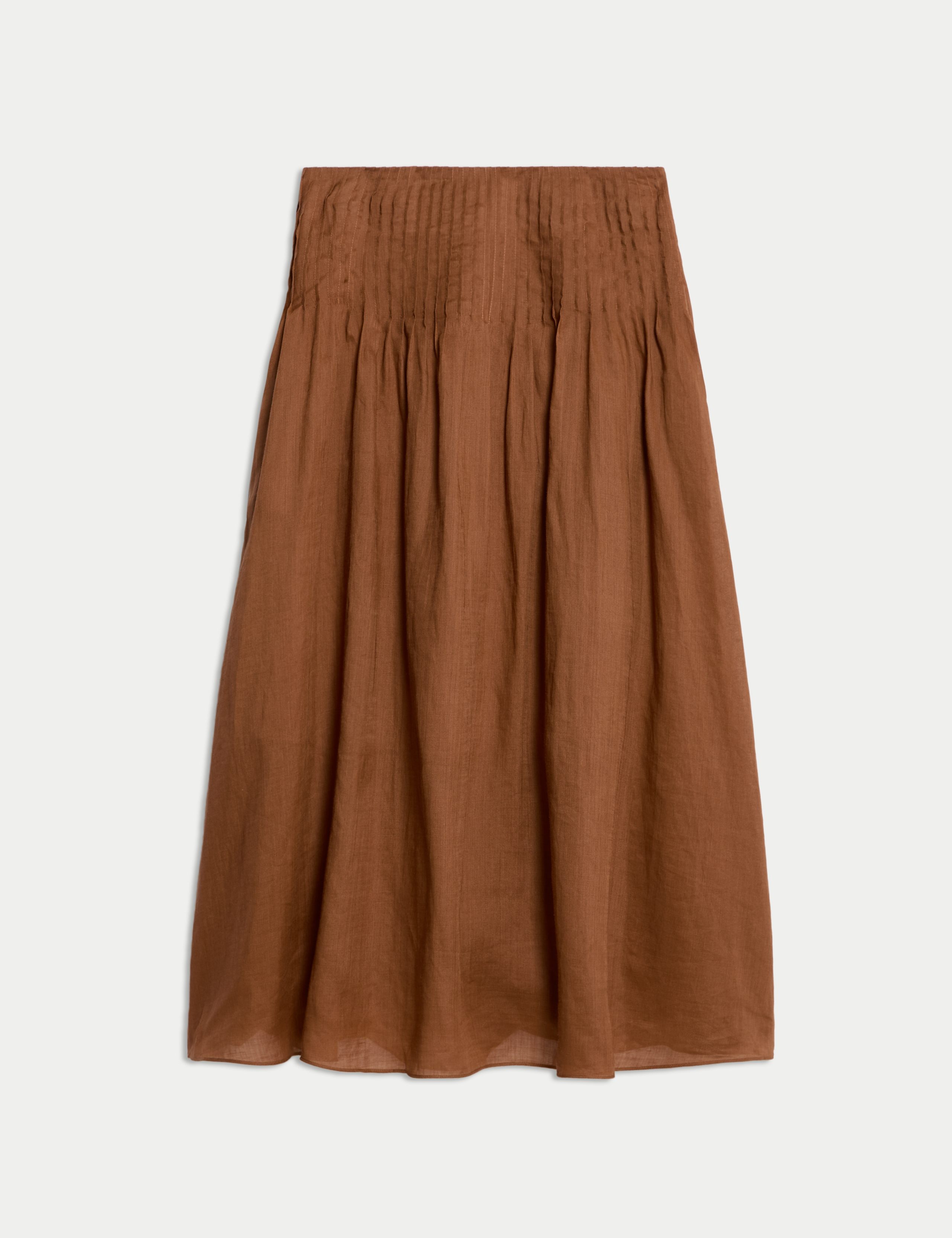 Pure Ramie Pintuck Maxi Circle Skirt 2 of 6