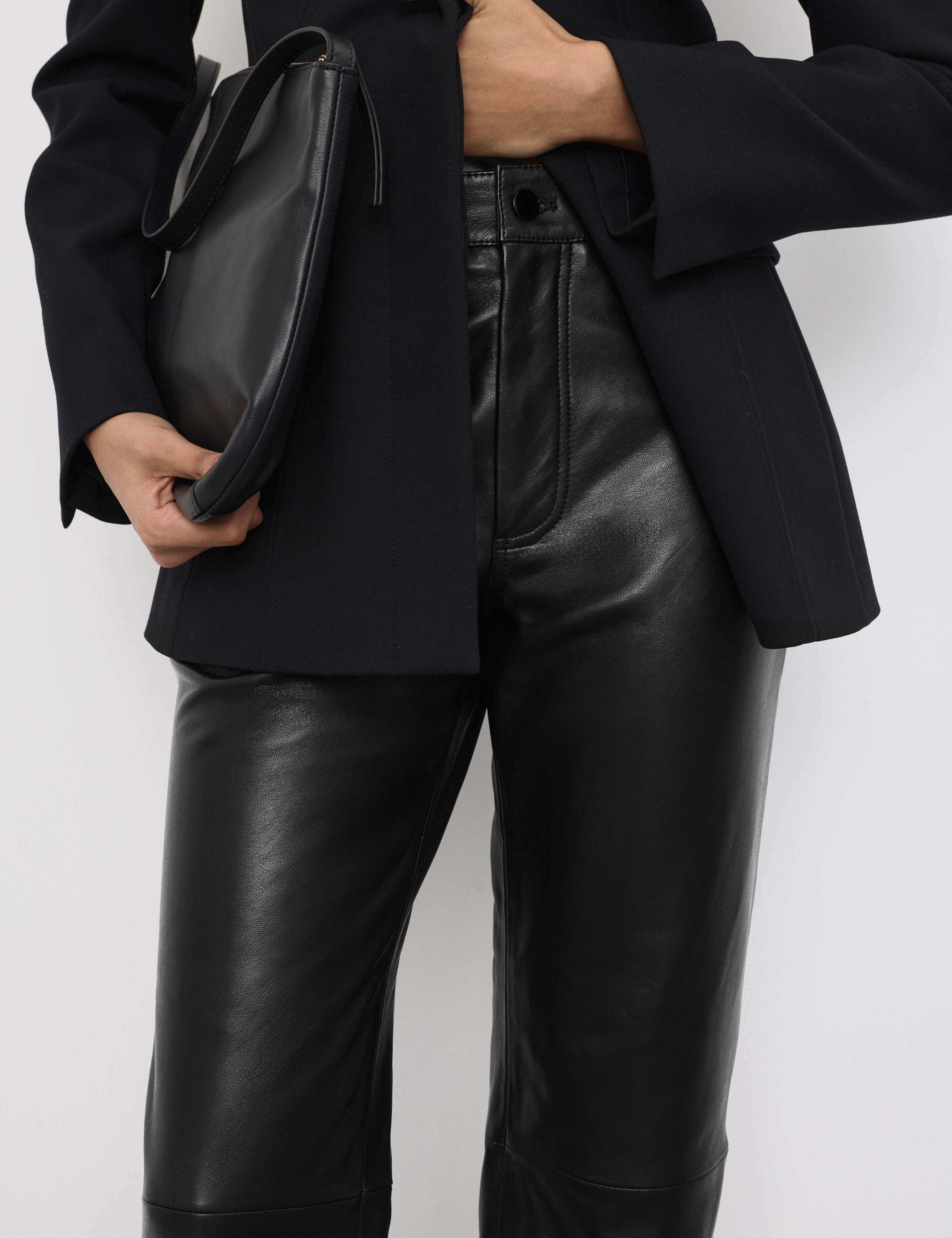 Leather Straight Leg Trousers 3 of 6