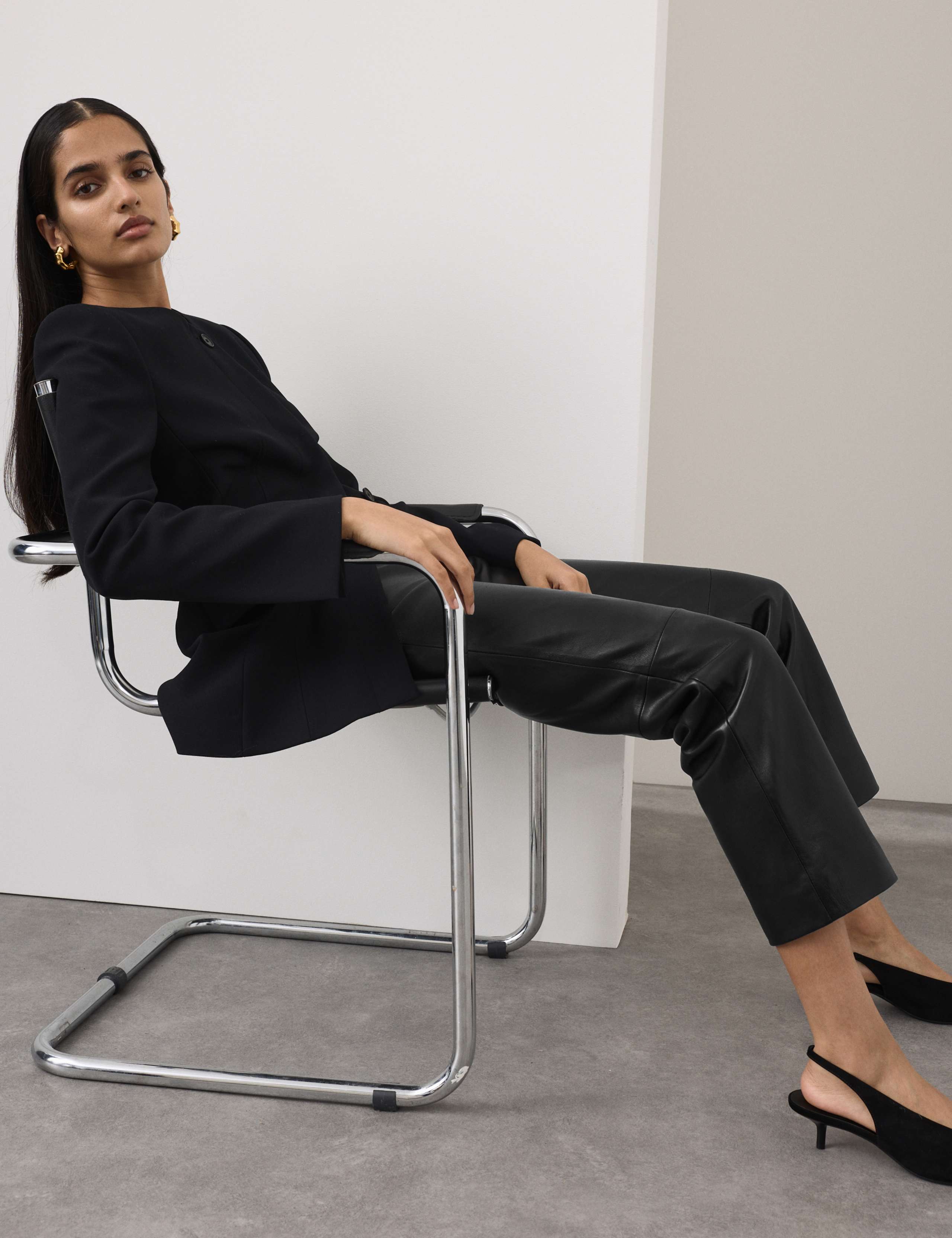 Leather Straight Leg Trousers 4 of 6