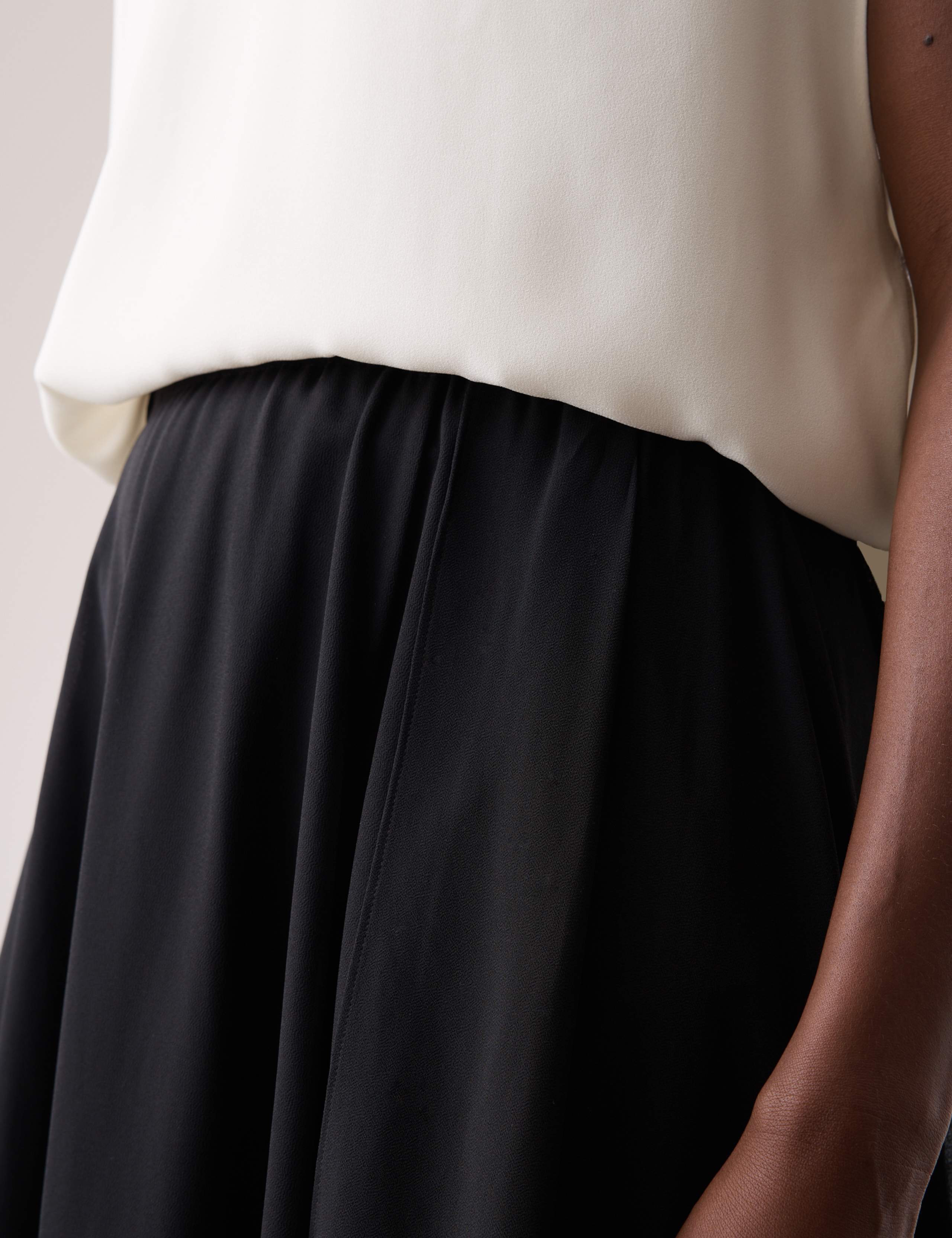 Layered Draped Midi A-Line Skirt 3 of 5