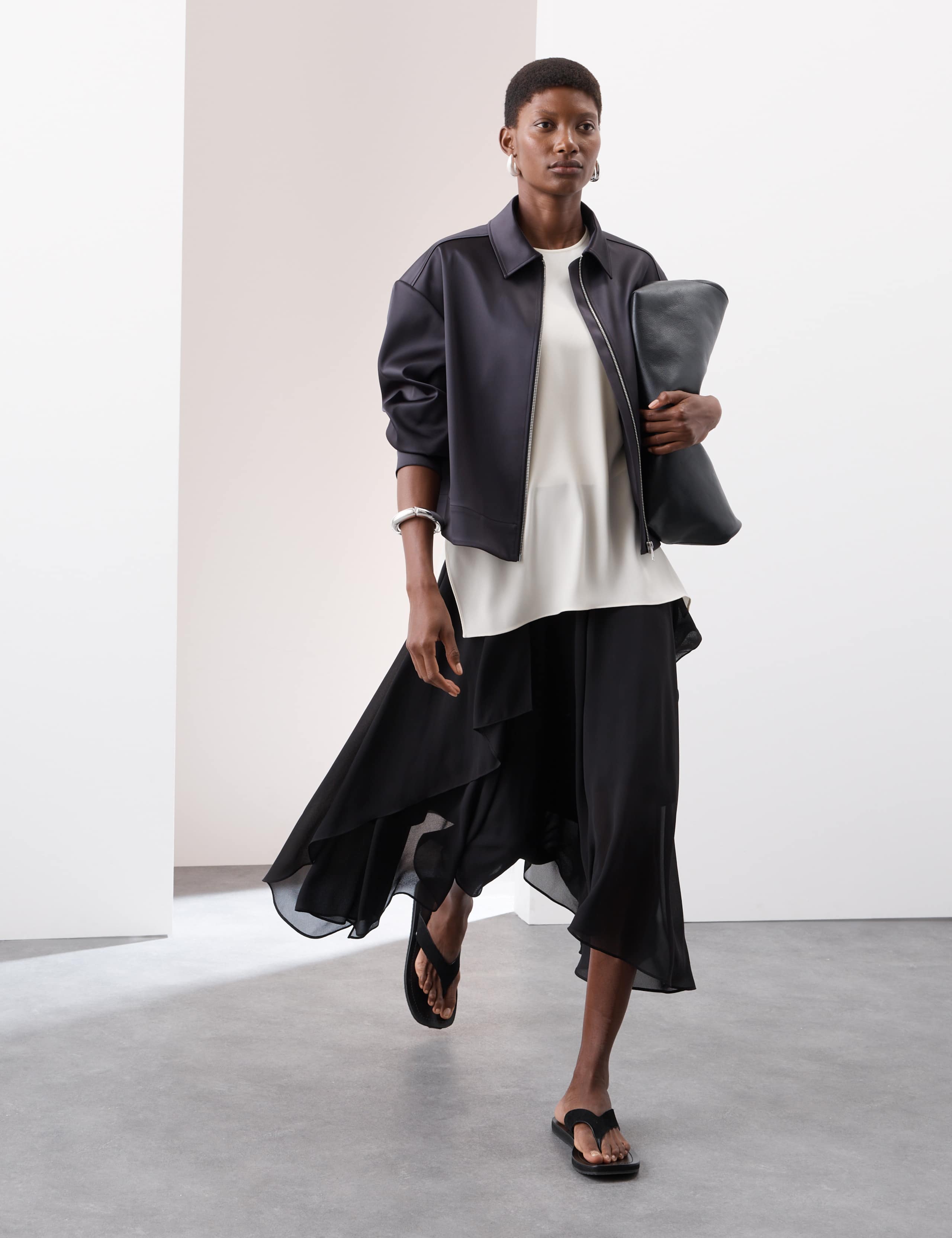 Layered Draped Midi A-Line Skirt 4 of 5