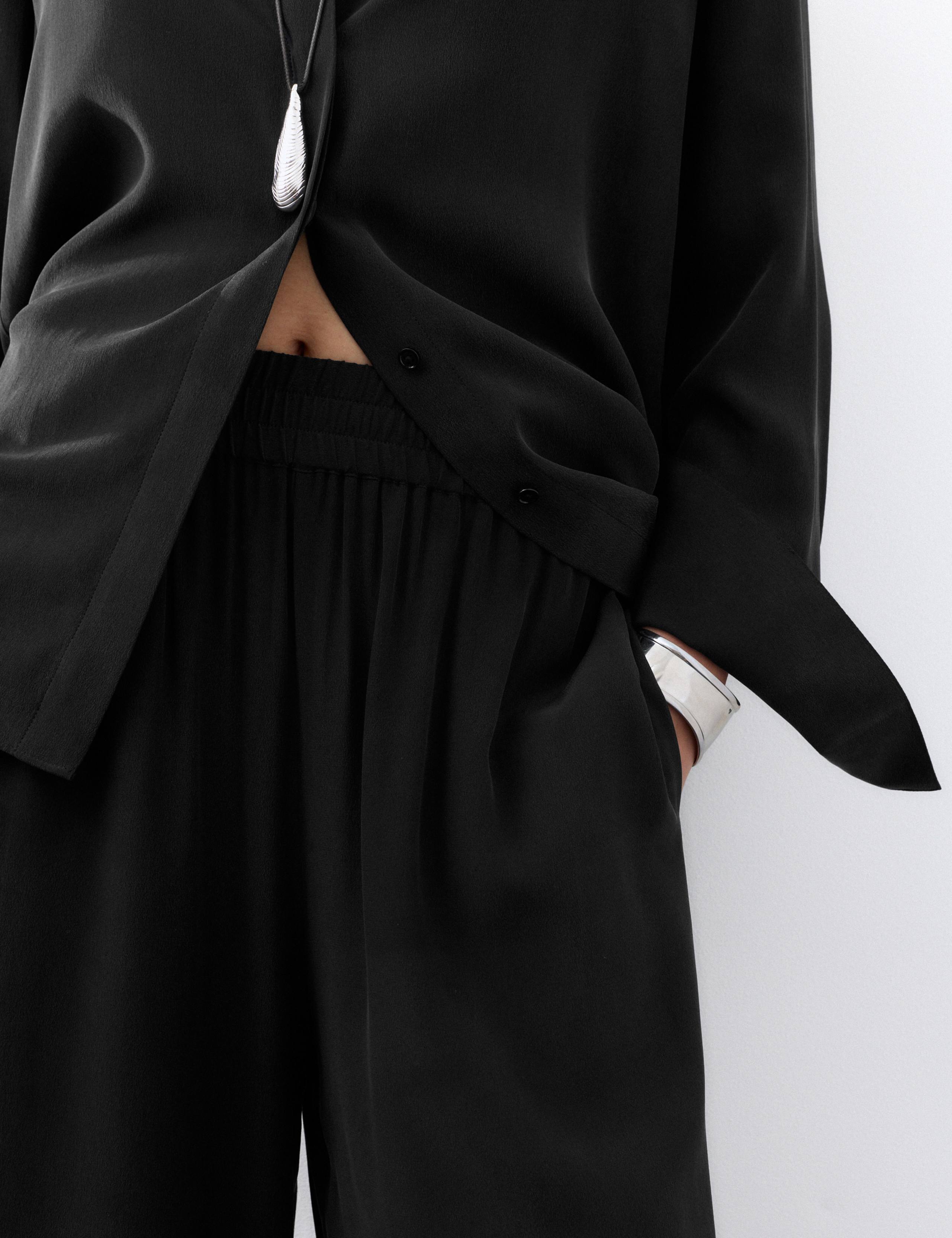 Silk Pull On Wide Leg Trousers 8 of 8
