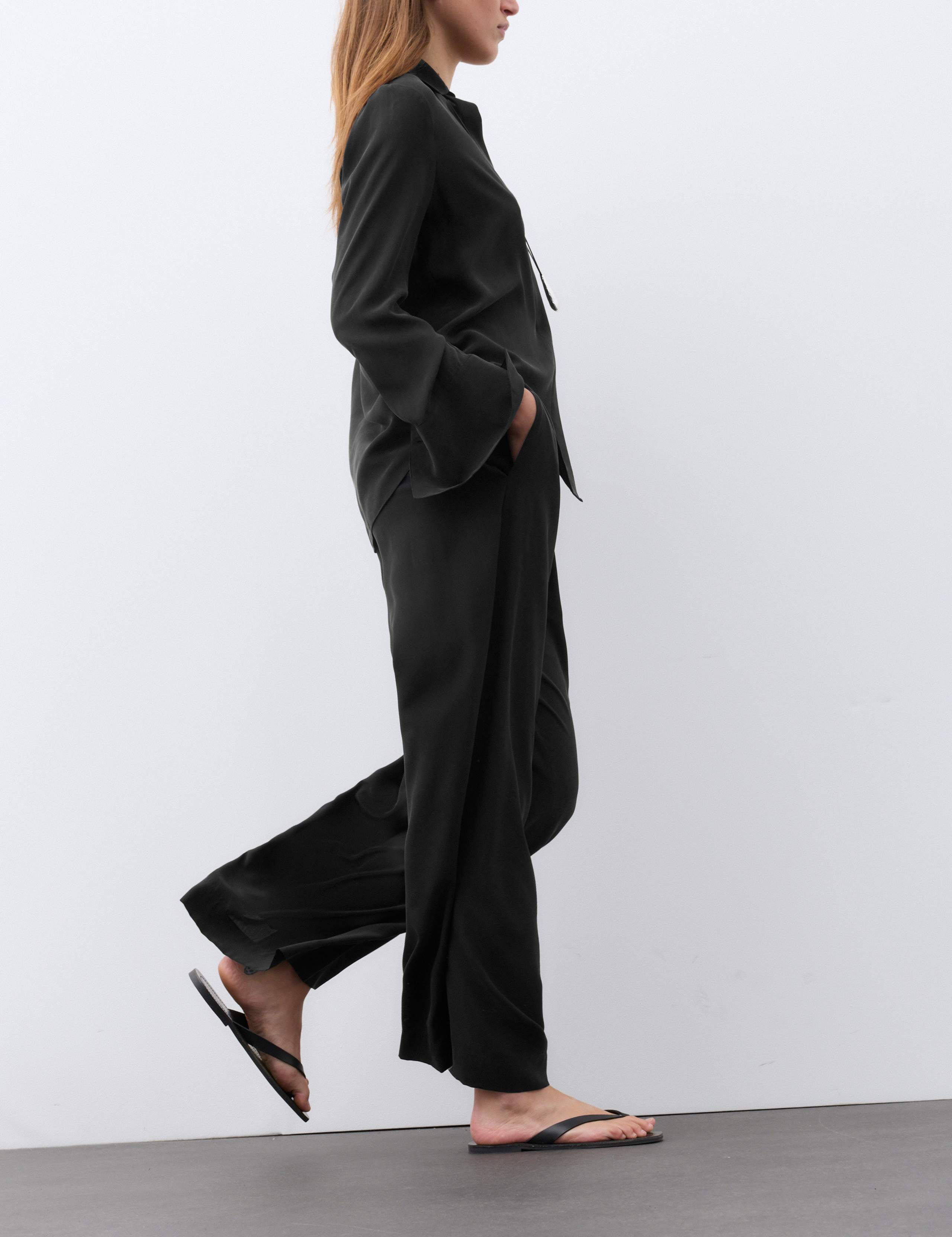 Silk Pull On Wide Leg Trousers 7 of 8