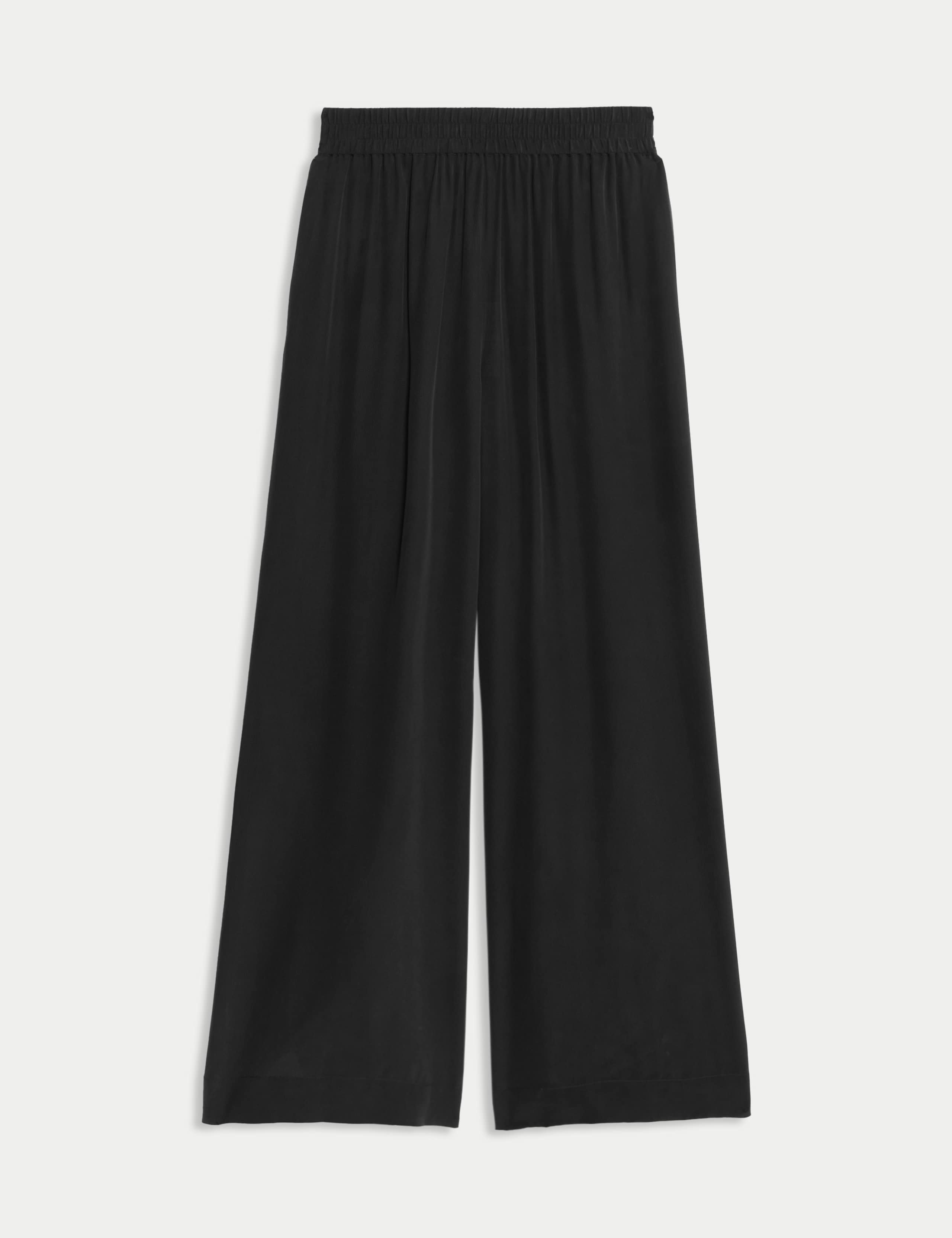 Silk Pull On Wide Leg Trousers 2 of 6