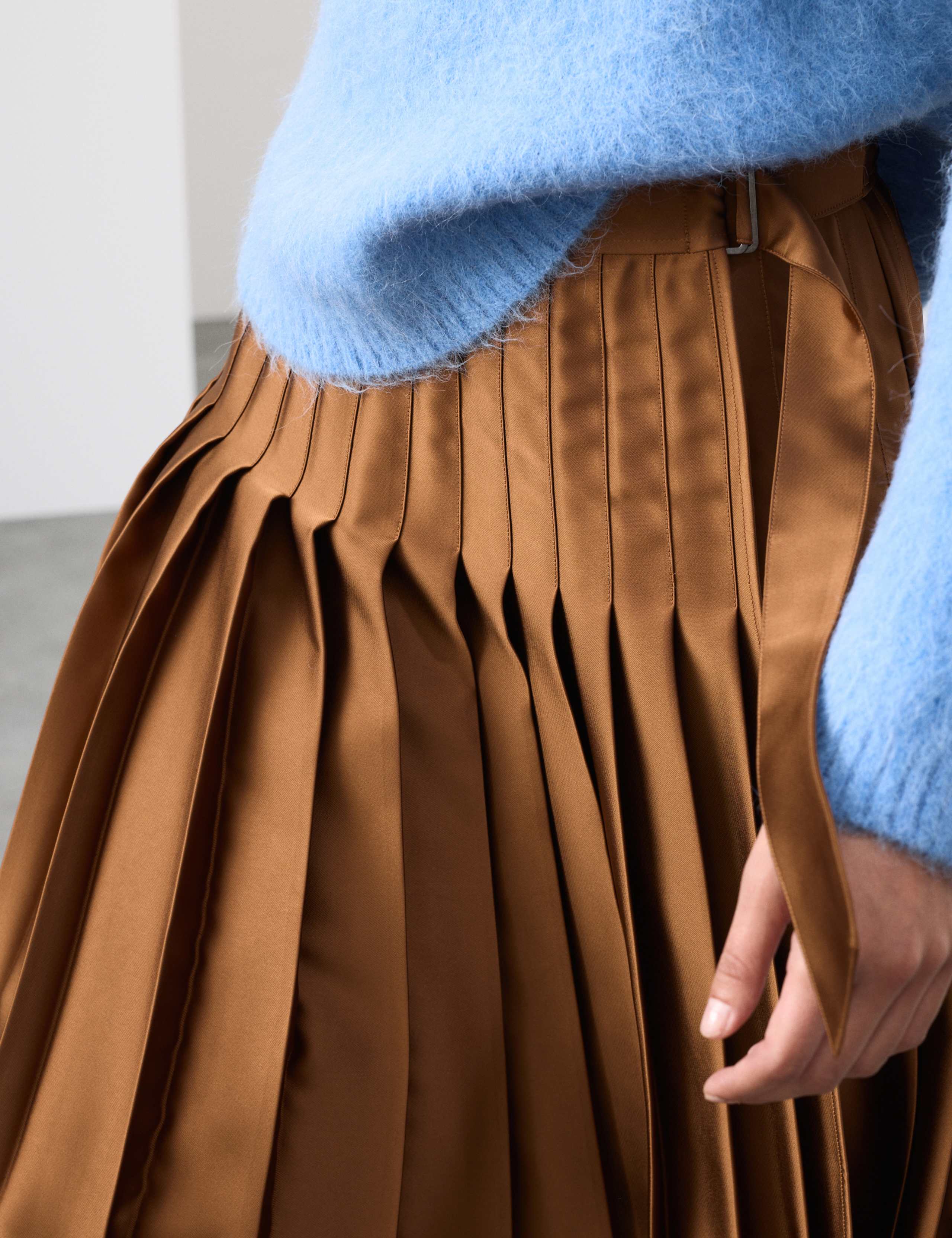 Satin Pleated Midaxi Wrap Skirt 3 of 7