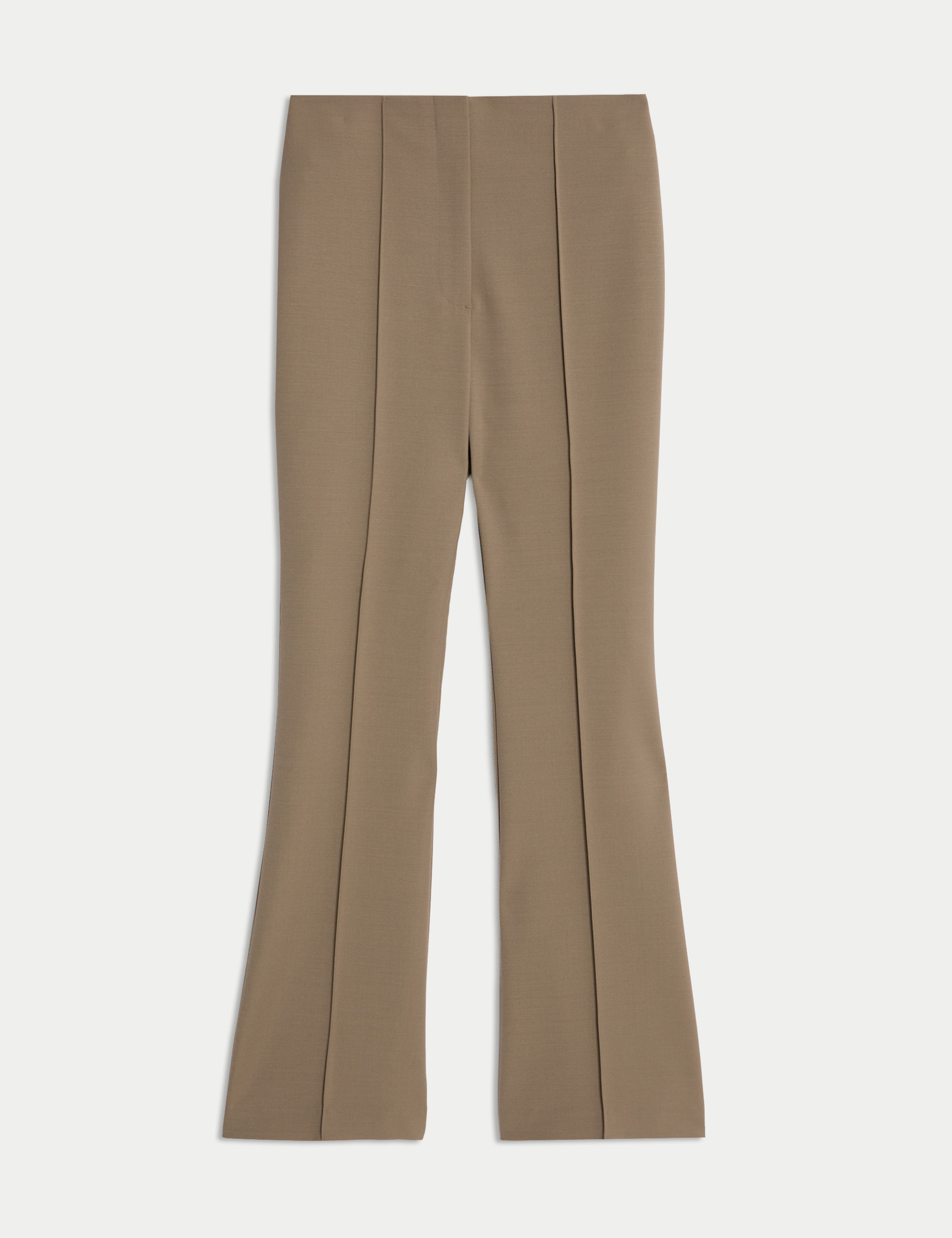 Wool Blend Seam Detail Flared Trousers 1 of 1